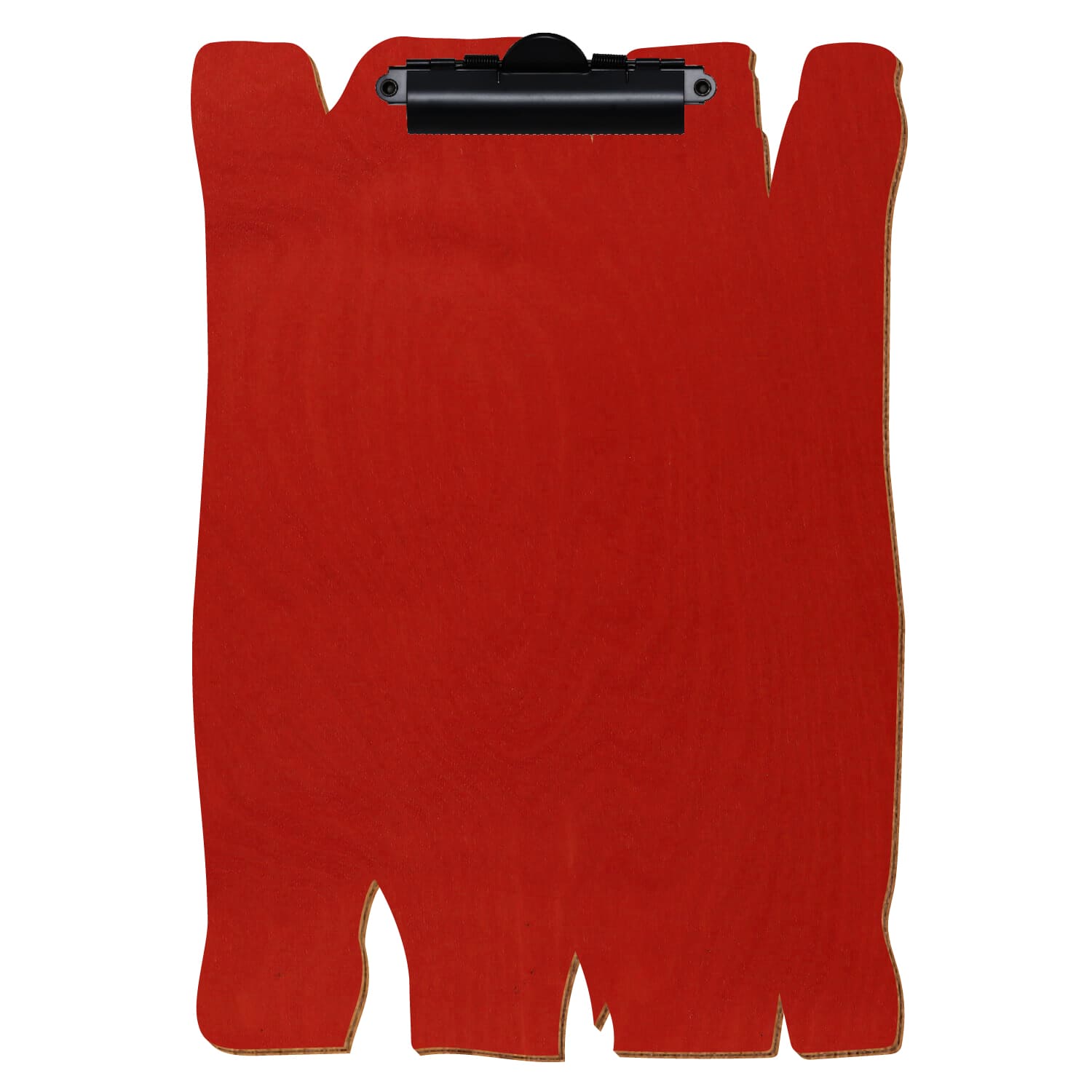 Klemmbrett Holzbrettform Rot A4 hochkant Zahnklemme schwarz