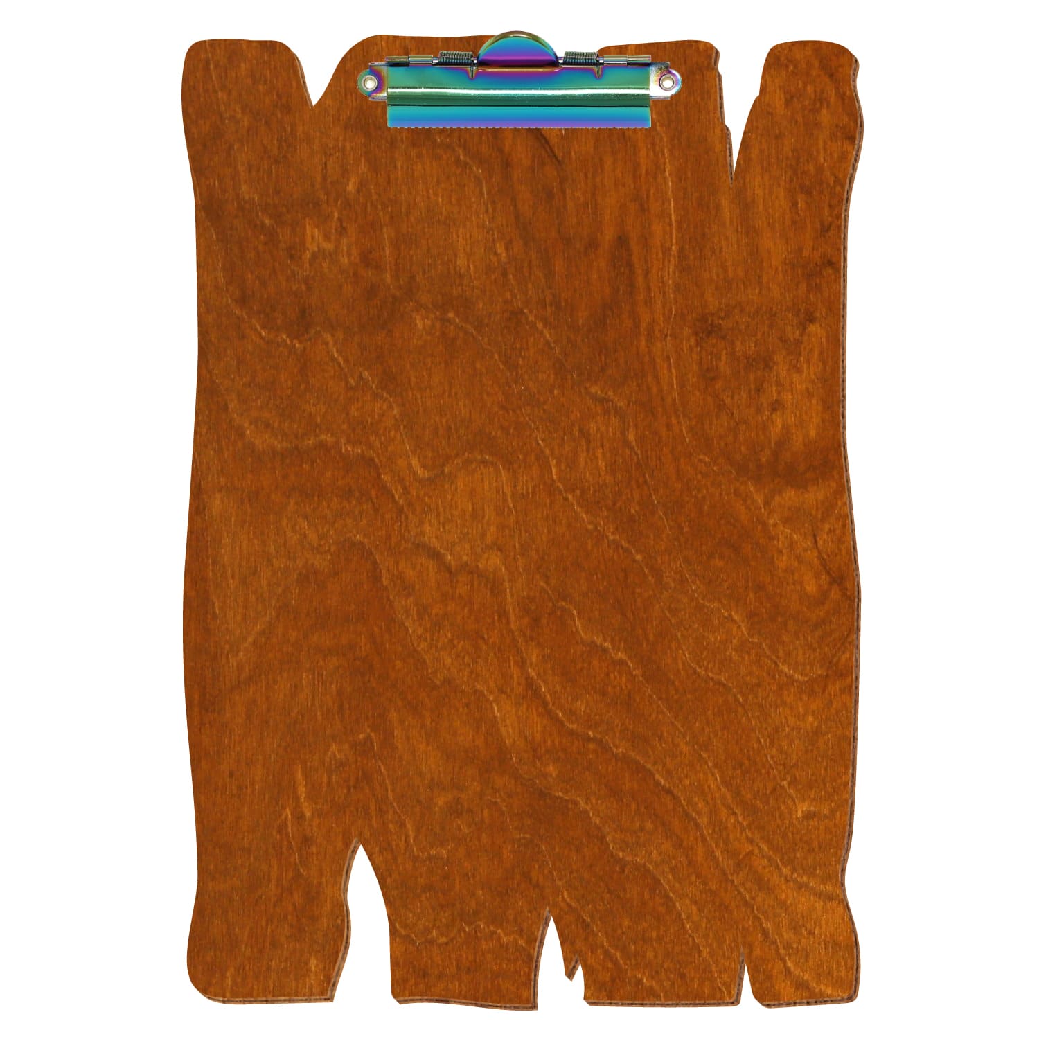 Klemmbrett Holzbrettform Rum A4 hochkant Zahnklemme Regenbogen