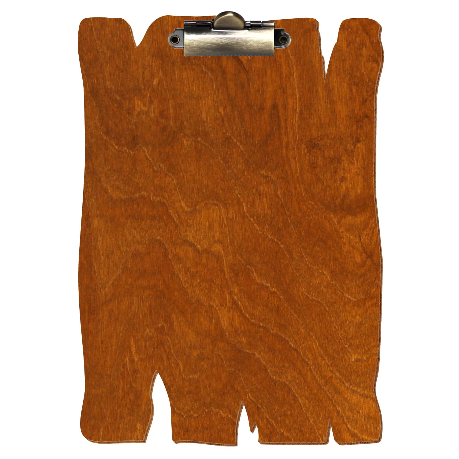 Klemmbrett Holzbrettform Rum A5 hochkant Zahnklemme antik