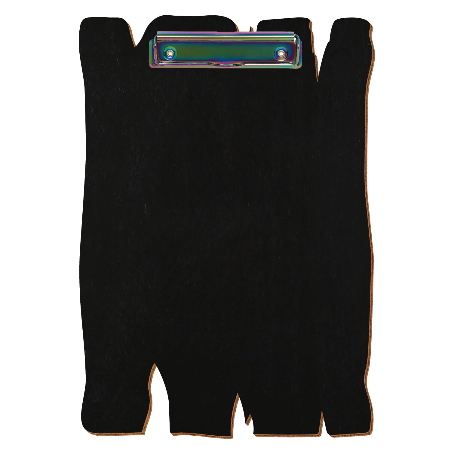 Klemmbrett Holzbrettform Schwarz A4 hochkant Bügelklemme Regenbogen