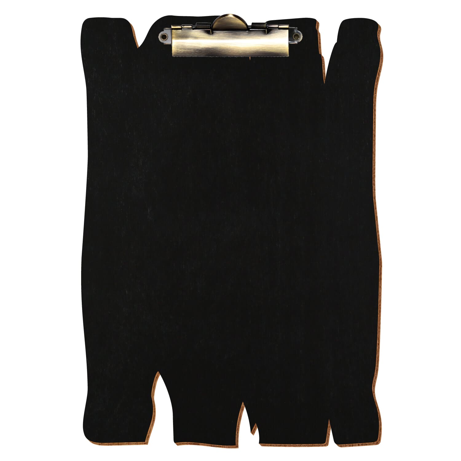 Klemmbrett Holzbrettform Schwarz A4 hochkant Zahnklemme antik