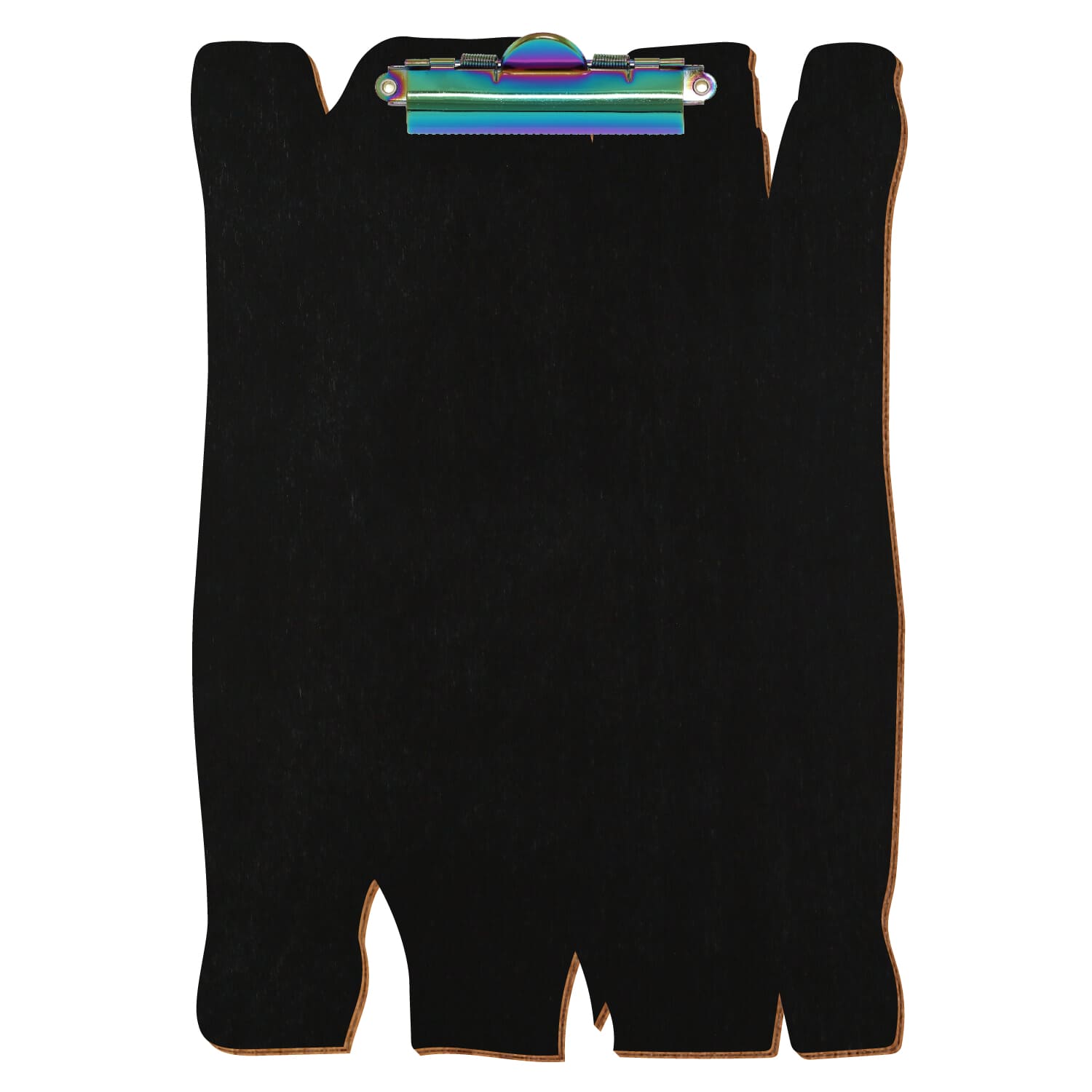 Klemmbrett Holzbrettform Schwarz A4 hochkant Zahnklemme Regenbogen