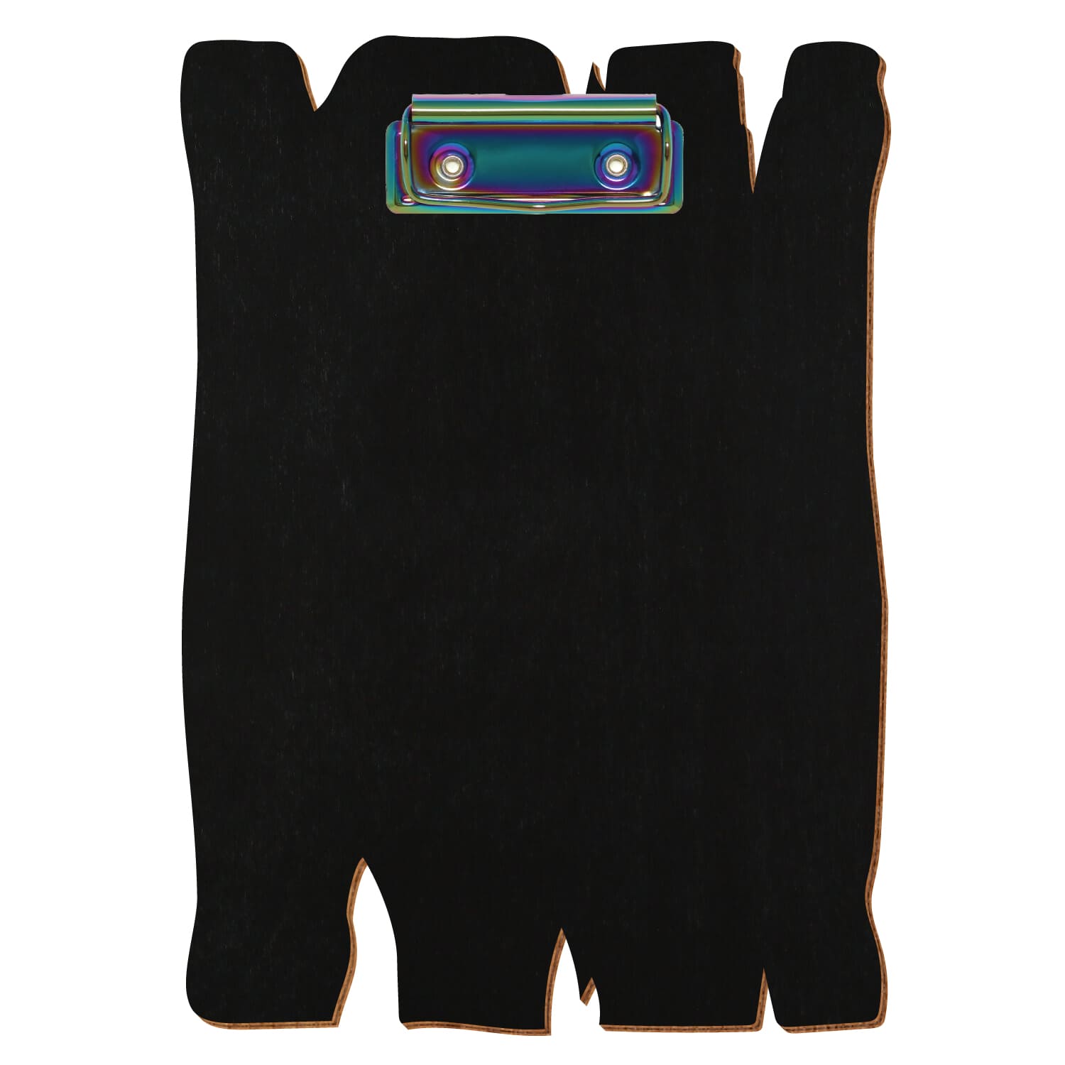 Klemmbrett Holzbrettform Schwarz A5 hochkant Bügelklemme Regenbogen