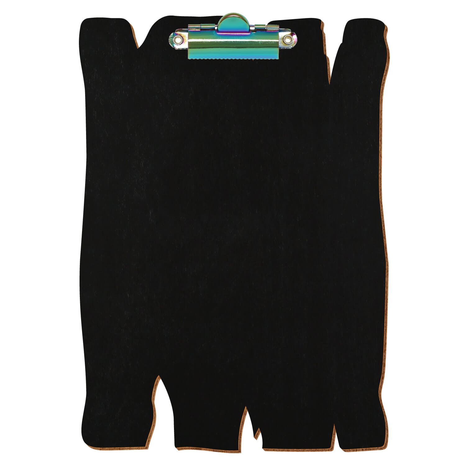 Klemmbrett Holzbrettform Schwarz A5 hochkant Zahnklemme Regenbogen
