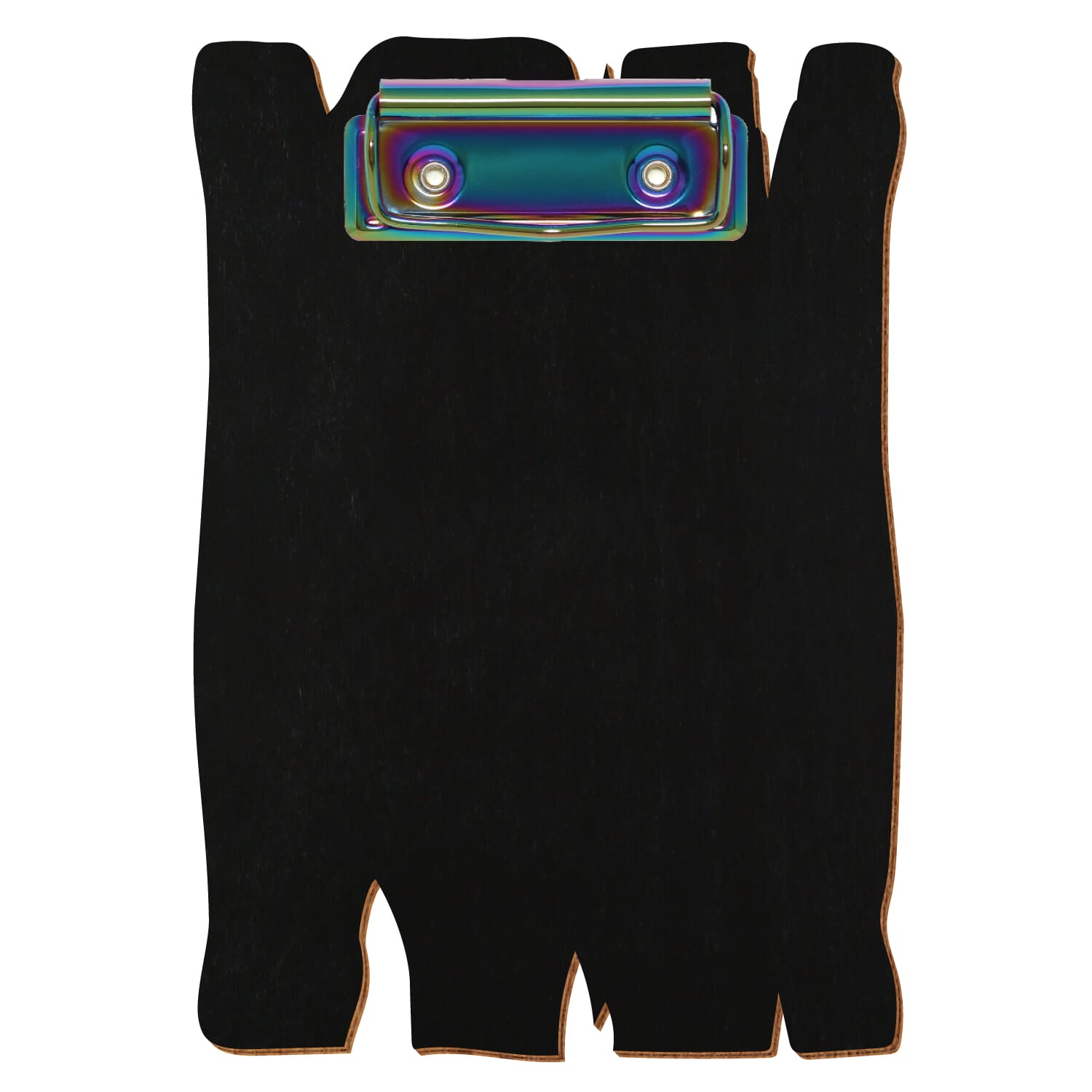 Klemmbrett Holzbrettform Schwarz A6 hochkant Bügelklemme Regenbogen