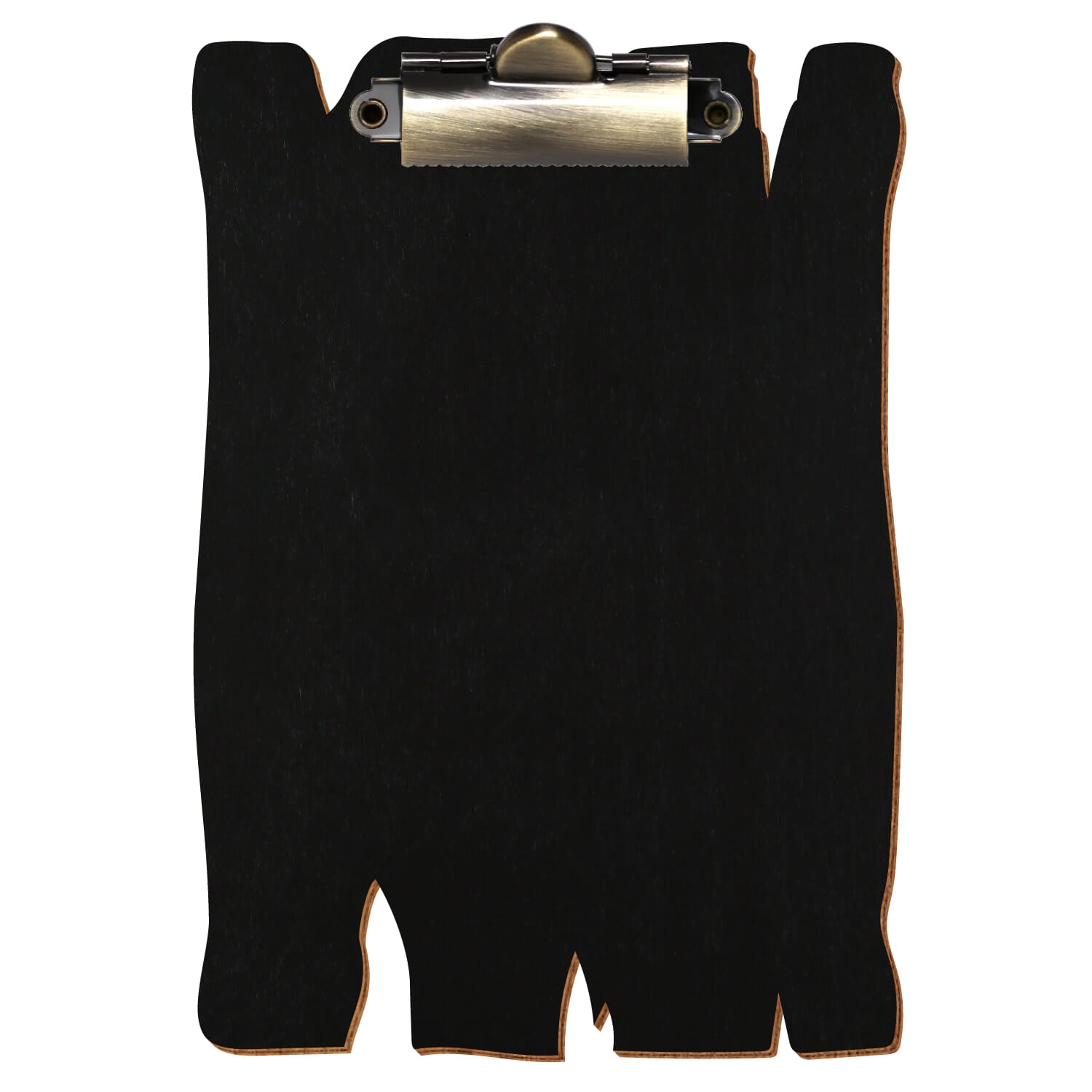 Klemmbrett Holzbrettform Schwarz A6 hochkant Zahnklemme antik