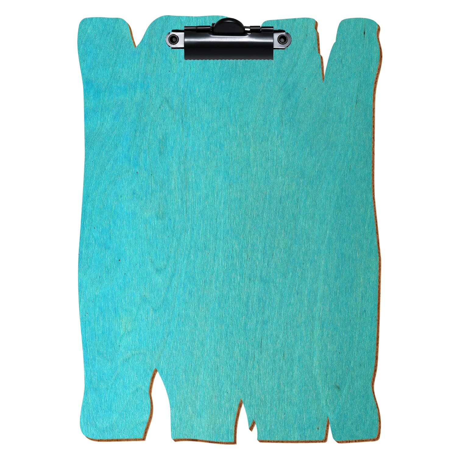 Klemmbrett Holzbrettform Türkis A5 hochkant Zahnklemme schwarz