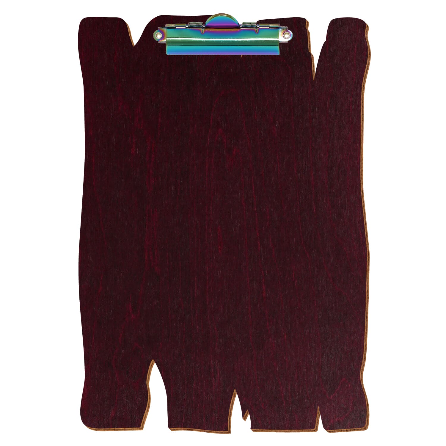 Klemmbrett Holzbrettform Violett A4 hochkant Zahnklemme Regenbogen