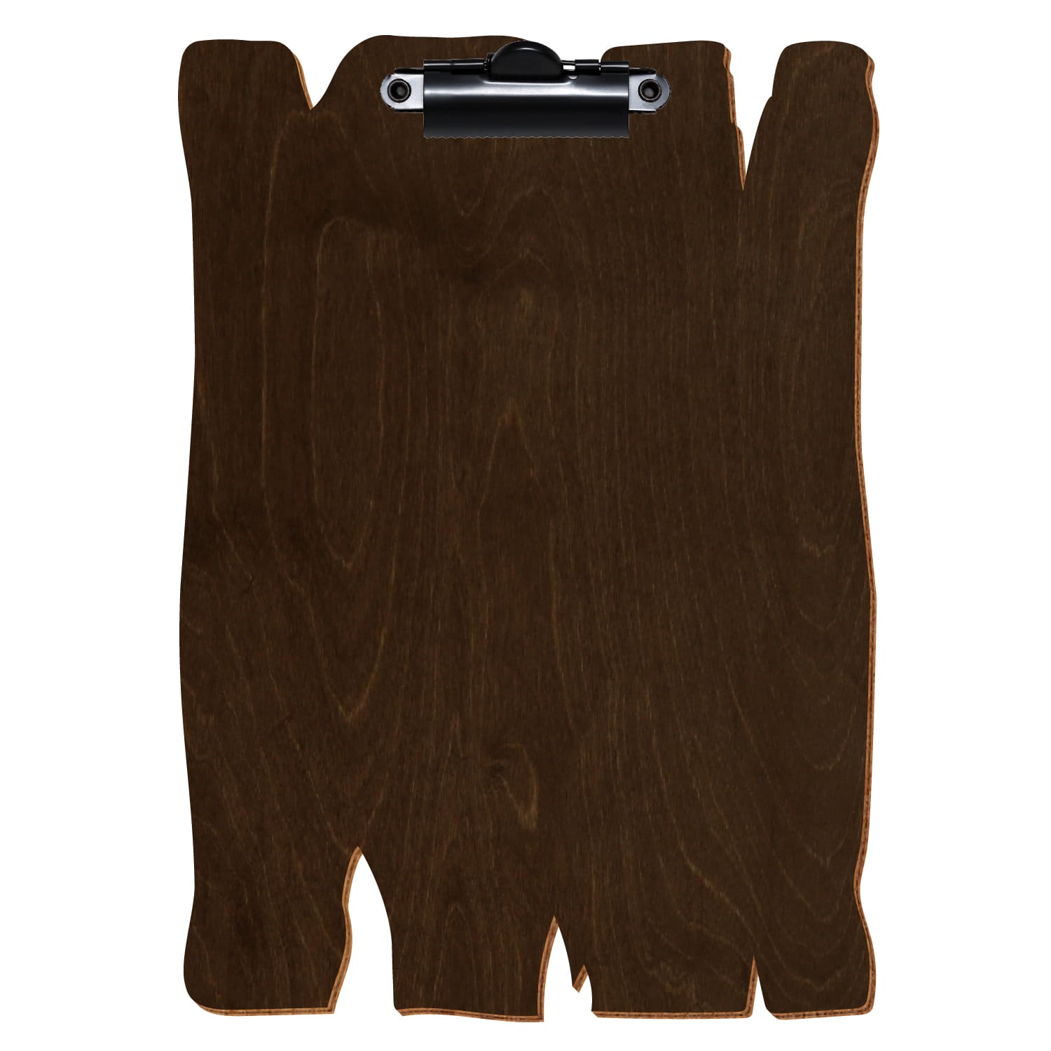 Klemmbrett Holzbrettform Walnuss A5 hochkant Zahnklemme schwarz