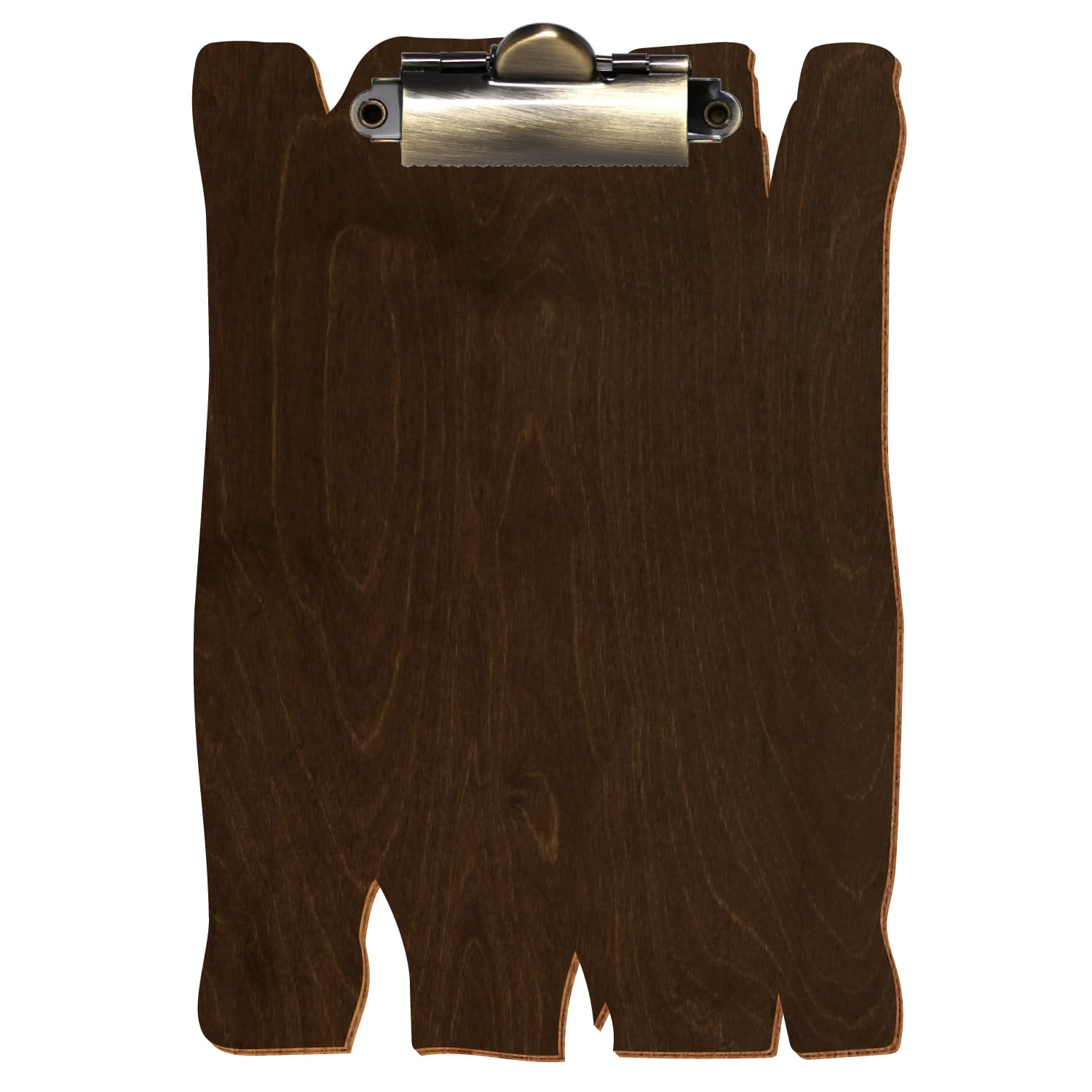 Klemmbrett Holzbrettform Walnuss A6 hochkant Zahnklemme antik