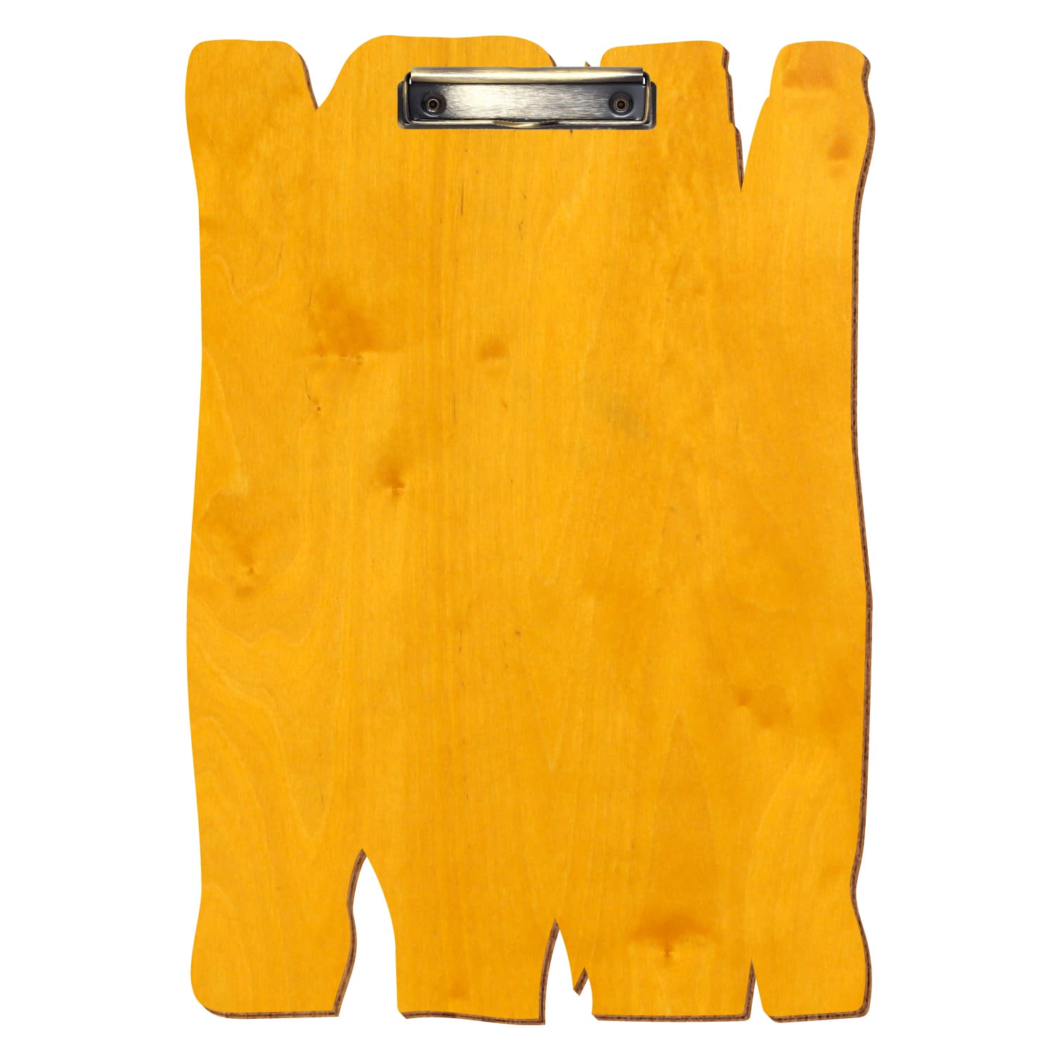 Klemmbrett Holzbrettform Zitronengelb A3 hochkant Bügelklemme antik
