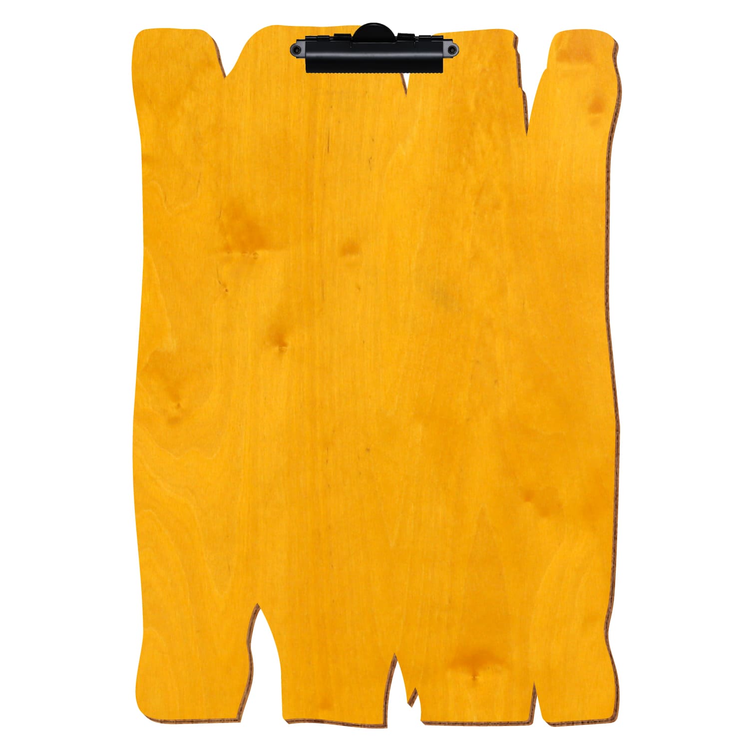 Klemmbrett Holzbrettform Zitronengelb A3 hochkant Zahnklemme schwarz