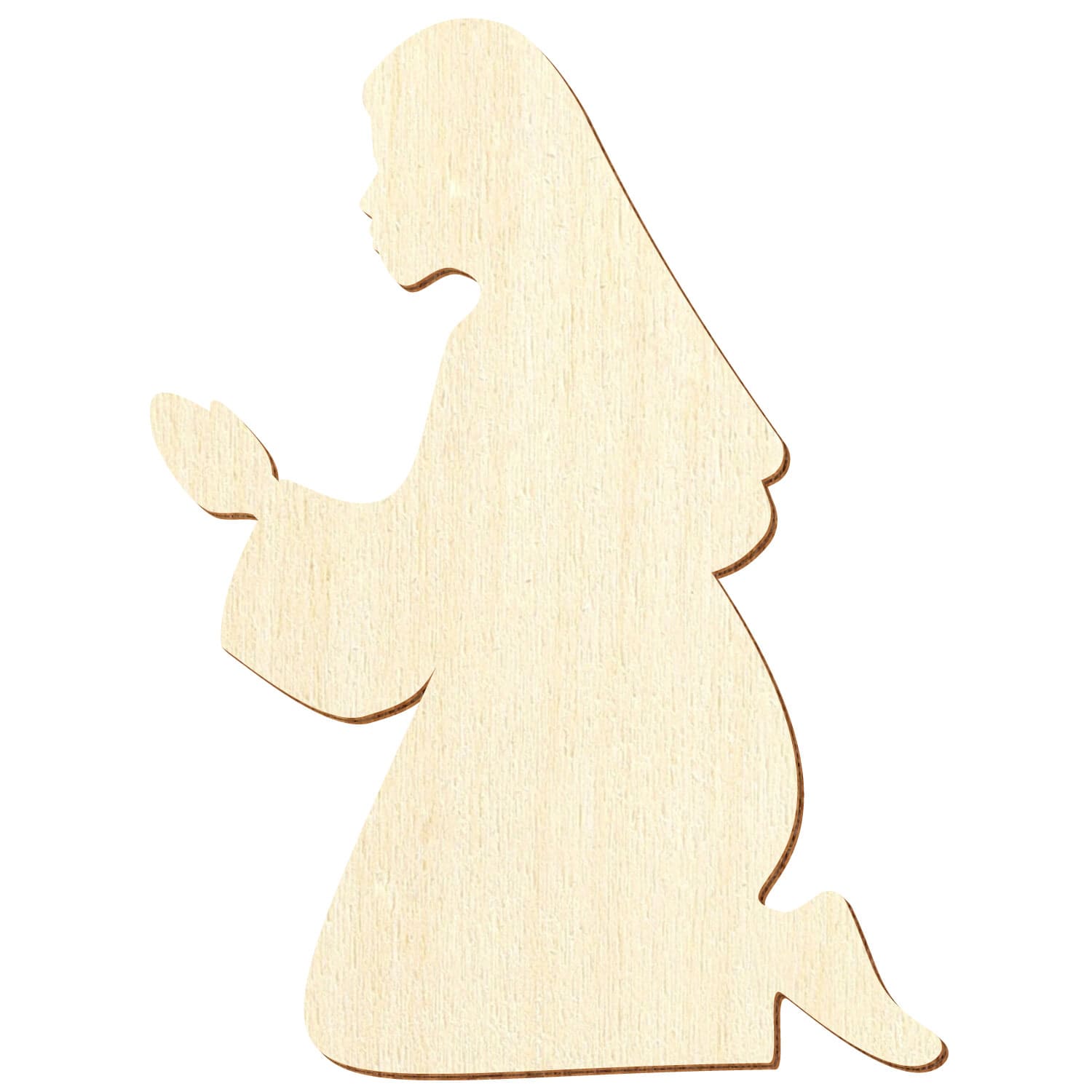 Krippenfigur Betende Maria V1 Holz Zuschnitt 5-50cm