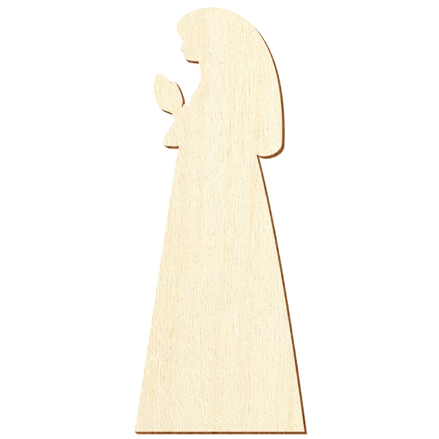 Krippenfigur Betende Maria V2 Holz Zuschnitt 5-50cm