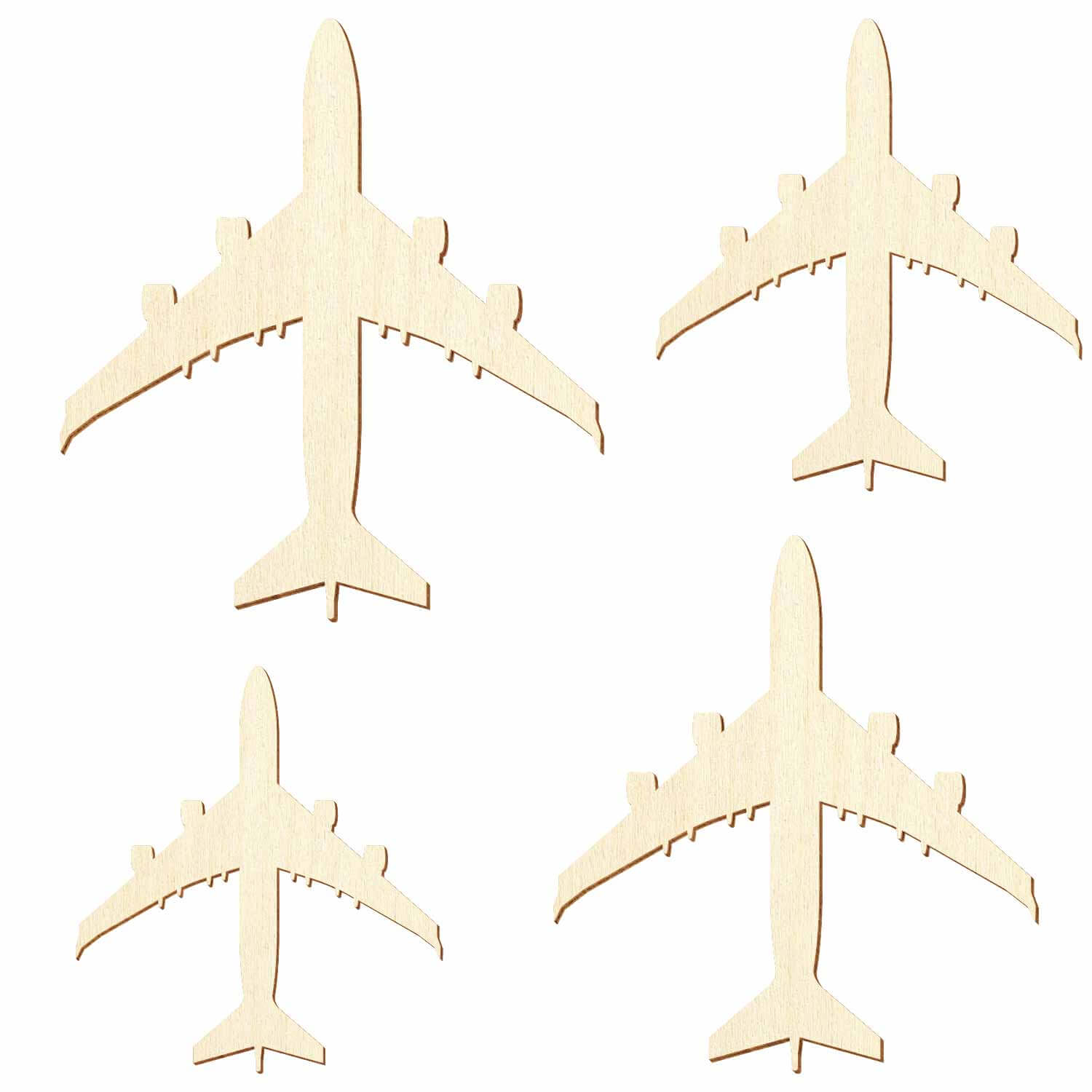 Holz Jumbo-Jet V1 Flugzeug - Deko Basteln 5-50cm Gruppenbild