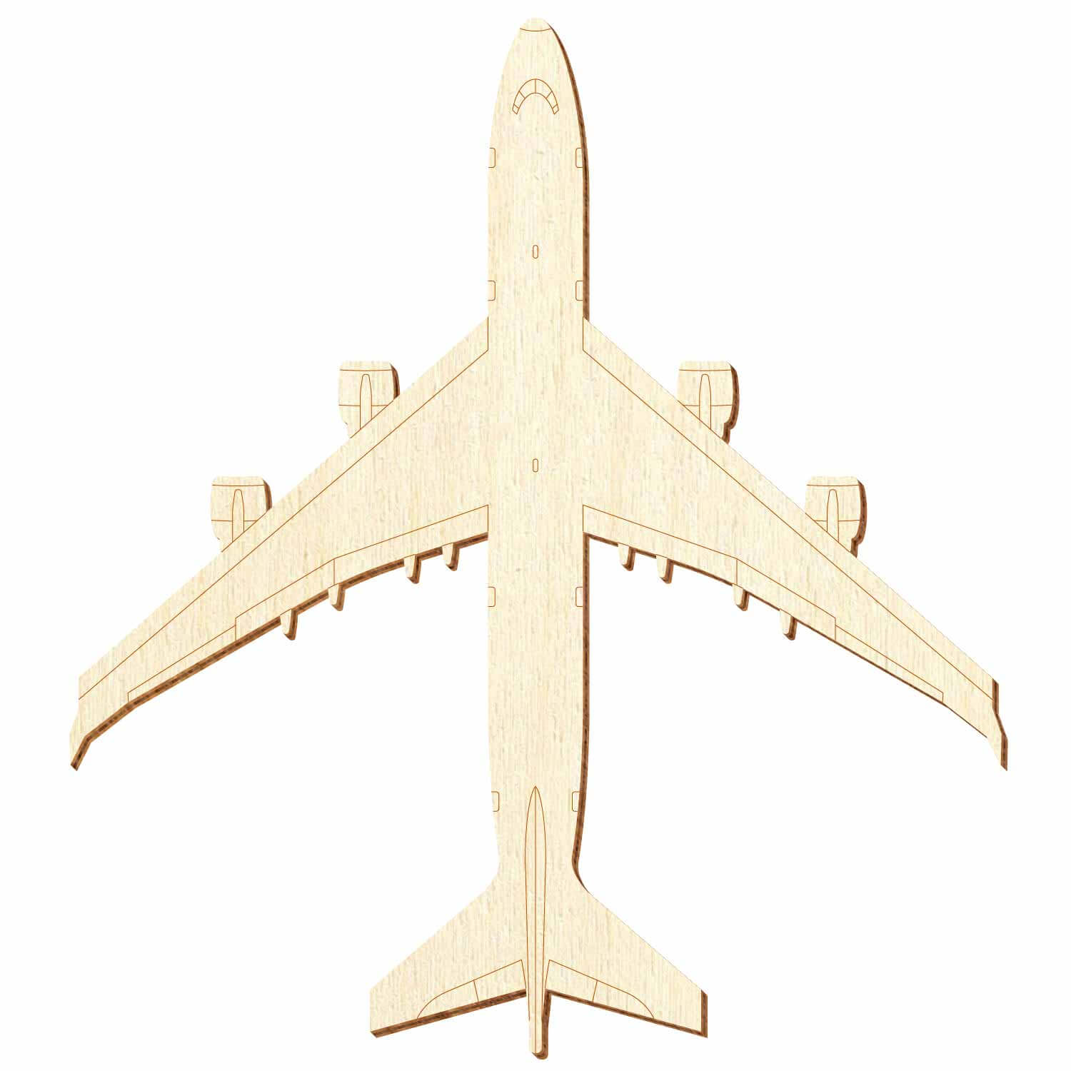 Holz Jumbo-Jet V2 Flugzeug - Deko Basteln 5-50cm