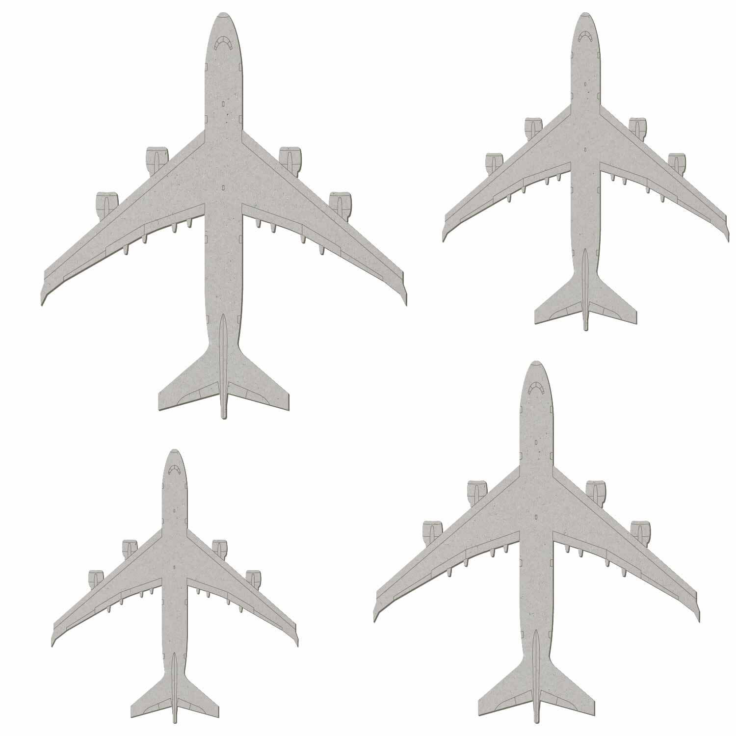 Pappe Jumbo-Jet V2 Flugzeug - Deko Basteln 5-50cm Gruppenbild