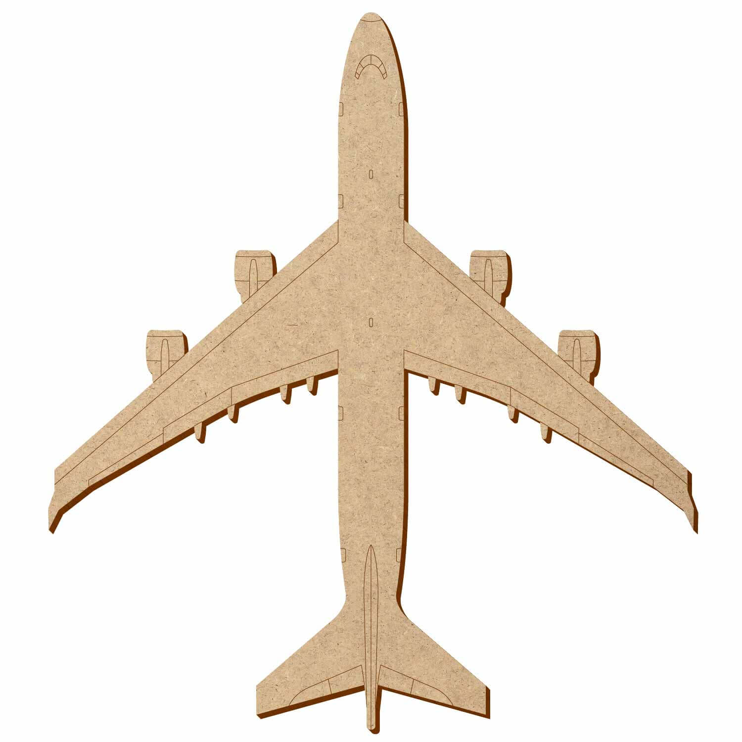 MDF Jumbo-Jet V2 Flugzeug - Deko Basteln 5-50cm