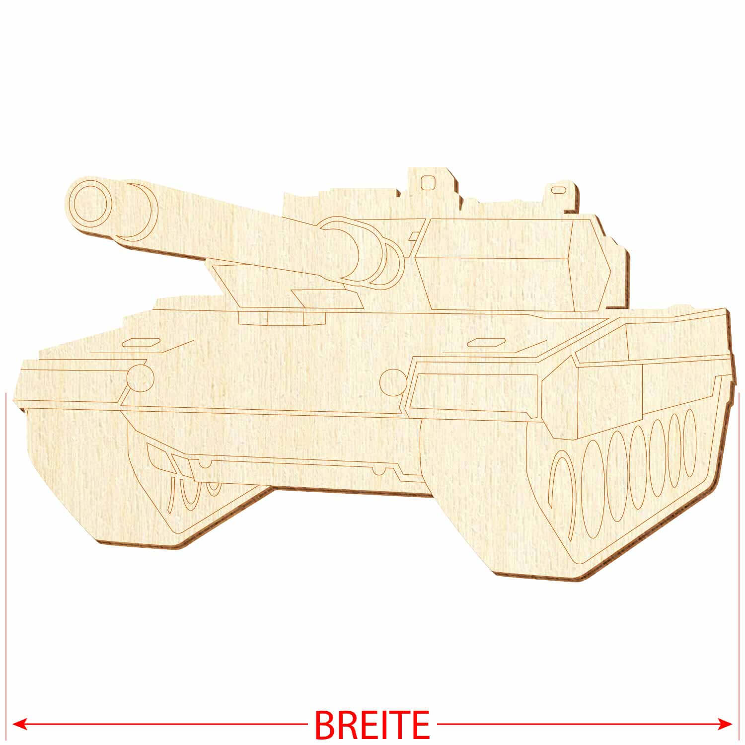 Holz Panzer V2 - Deko Basteln 5-50cm Größe