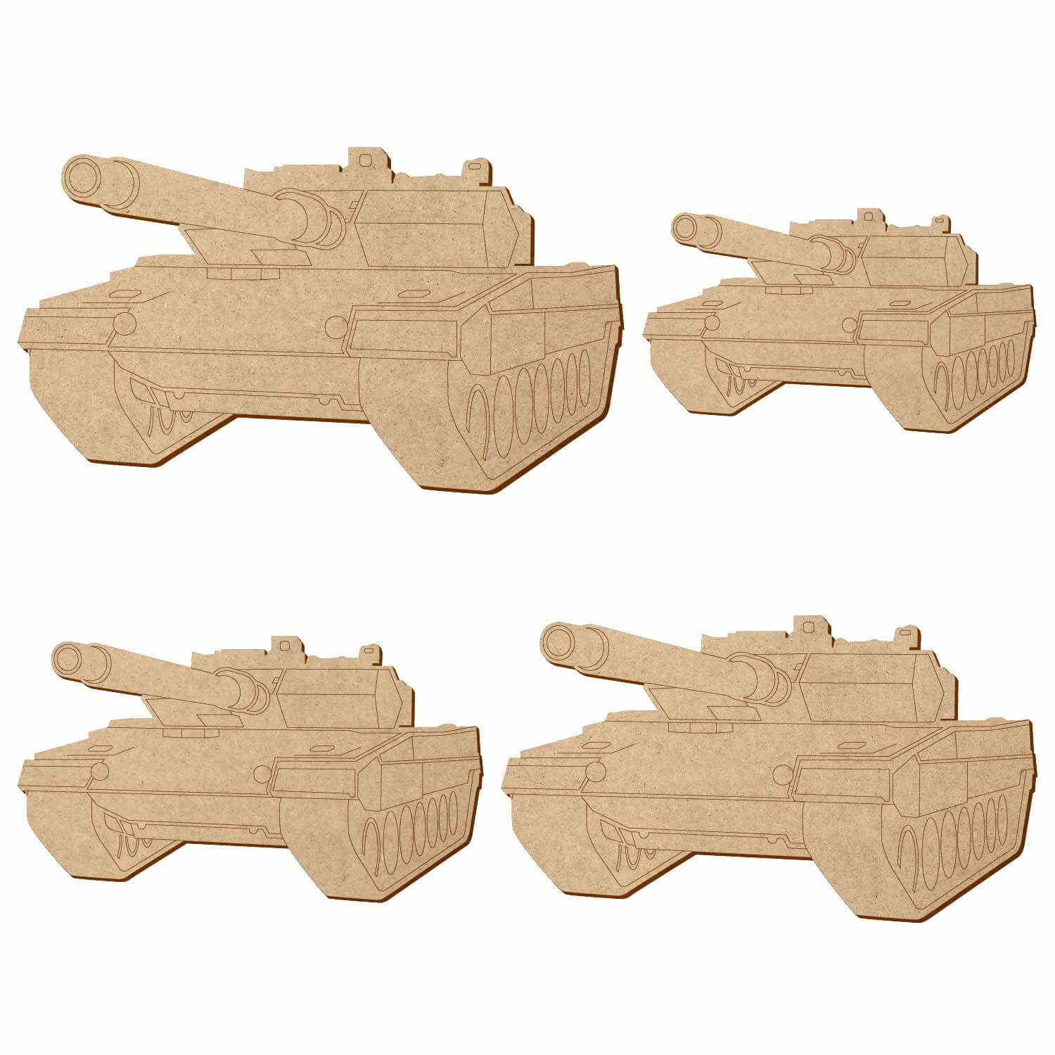 MDF Panzer V2 - Deko Basteln 5-50cm Gruppenbild
