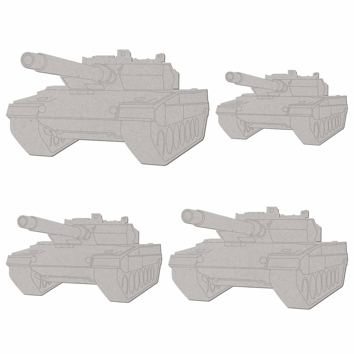 Pappe Panzer V2 - Deko Basteln 5-50cm Gruppenbild