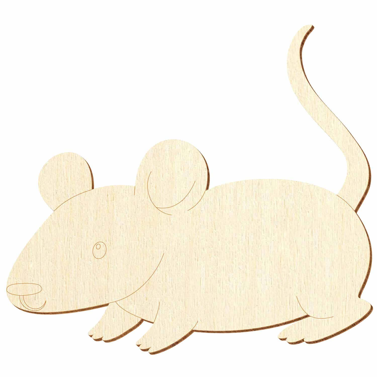 Holz Ratte V2 - Deko Basteln 3-50cm
