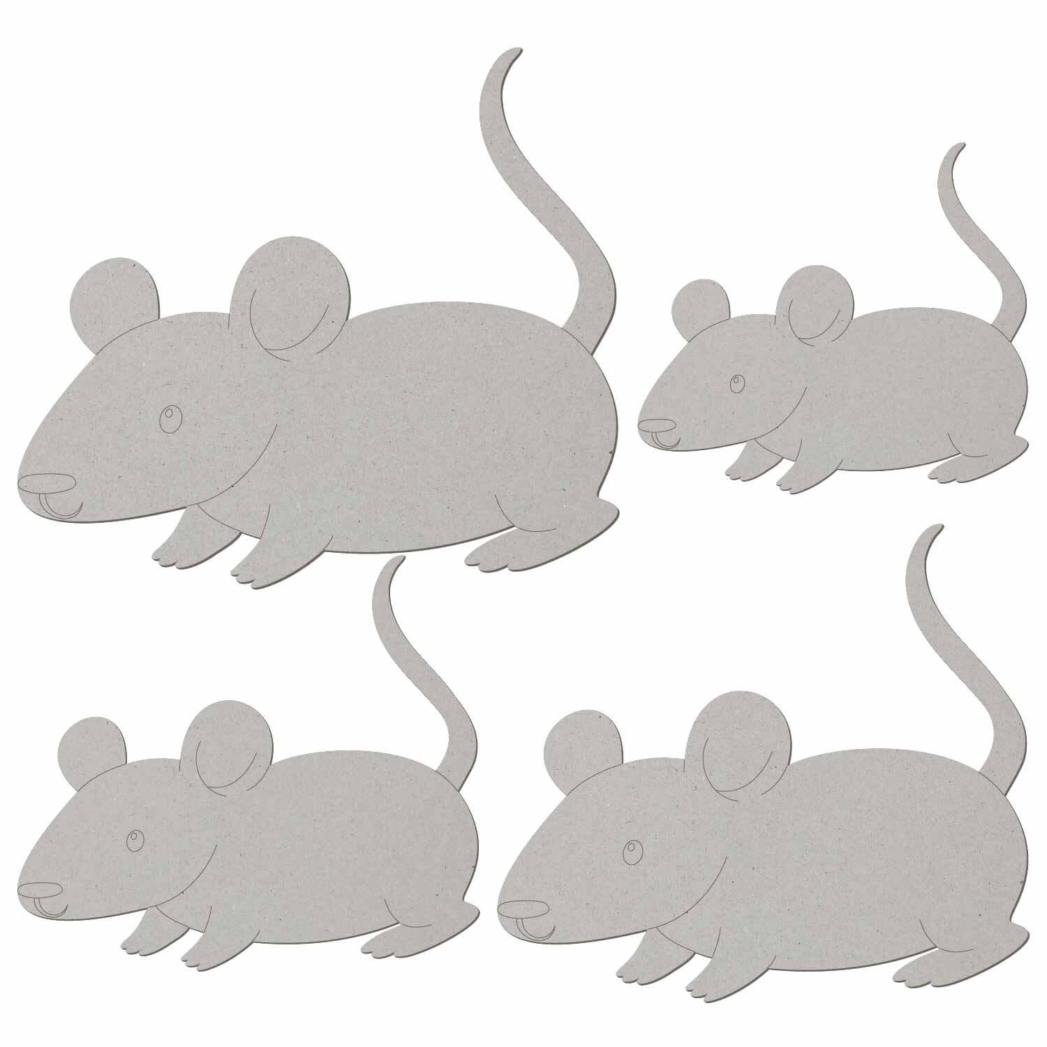Pappe Ratte V2 - Deko Basteln 3-50cm Gruppenbild