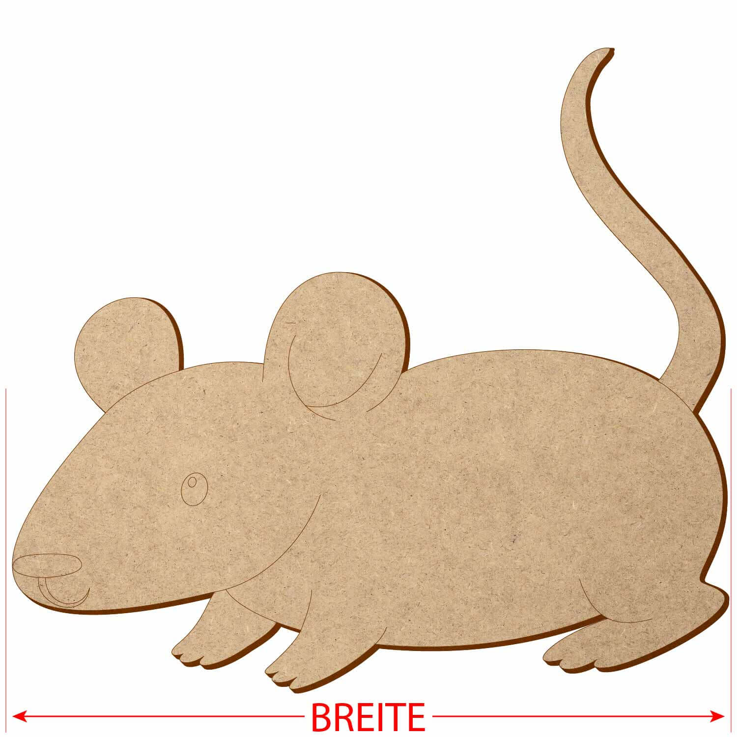 MDF Ratte V2 - 3-50 cm Deko Basteln Größe