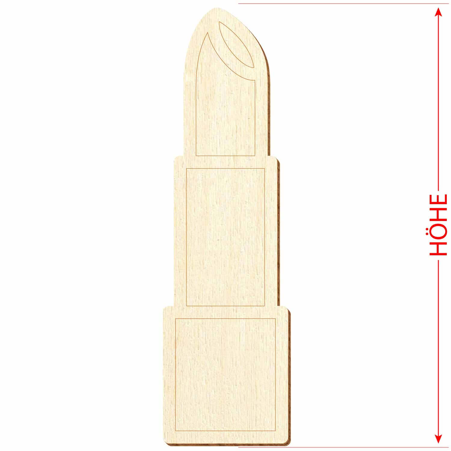 Holz Lippenstift - Deko Basteln 3-50cm Größe