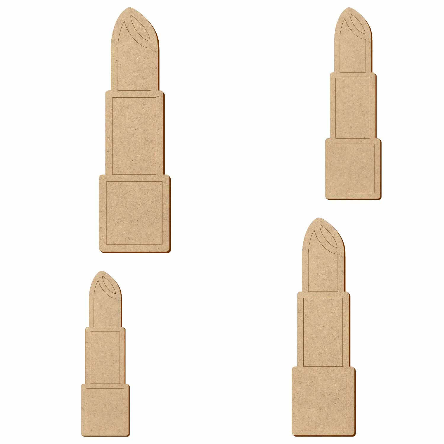 MDF Lippenstift - 3-50 cm Deko Basteln Gruppenbild