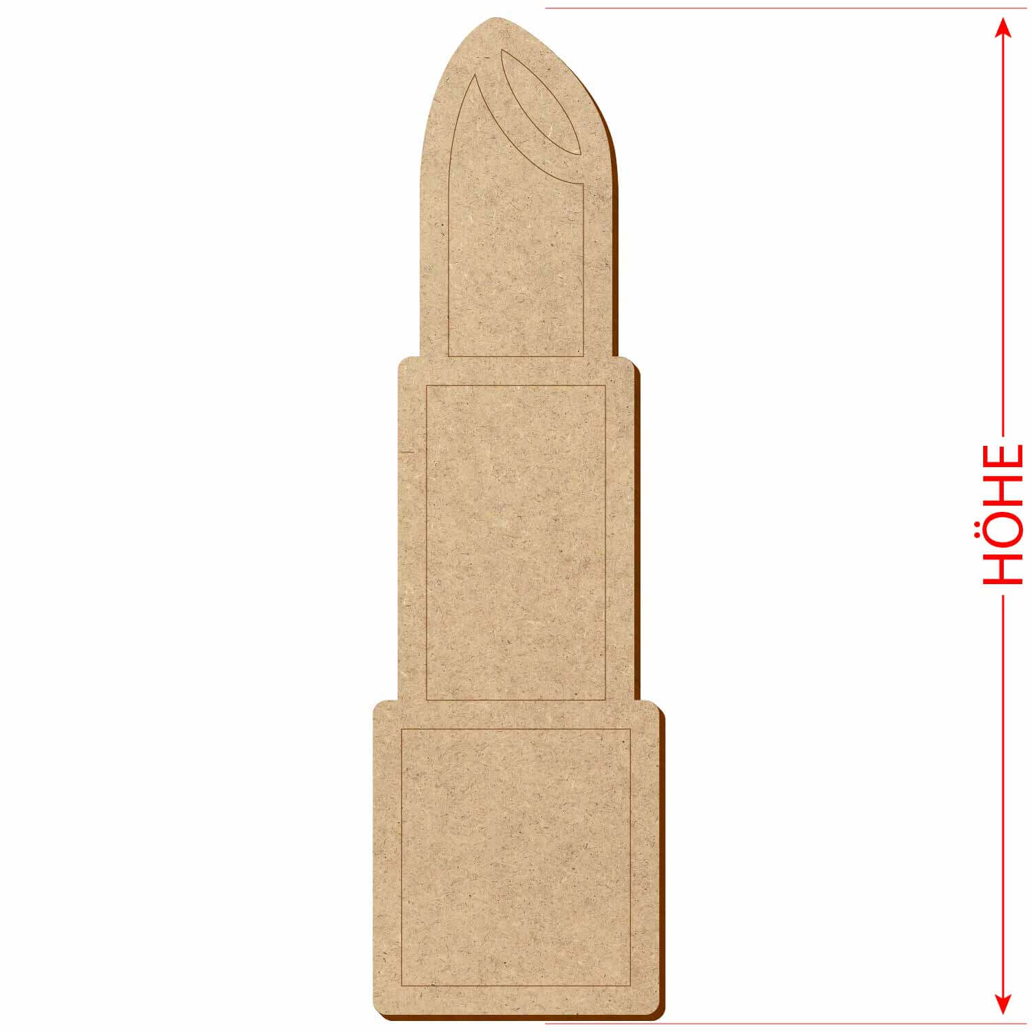 MDF Lippenstift - 3-50 cm Deko Basteln Größe