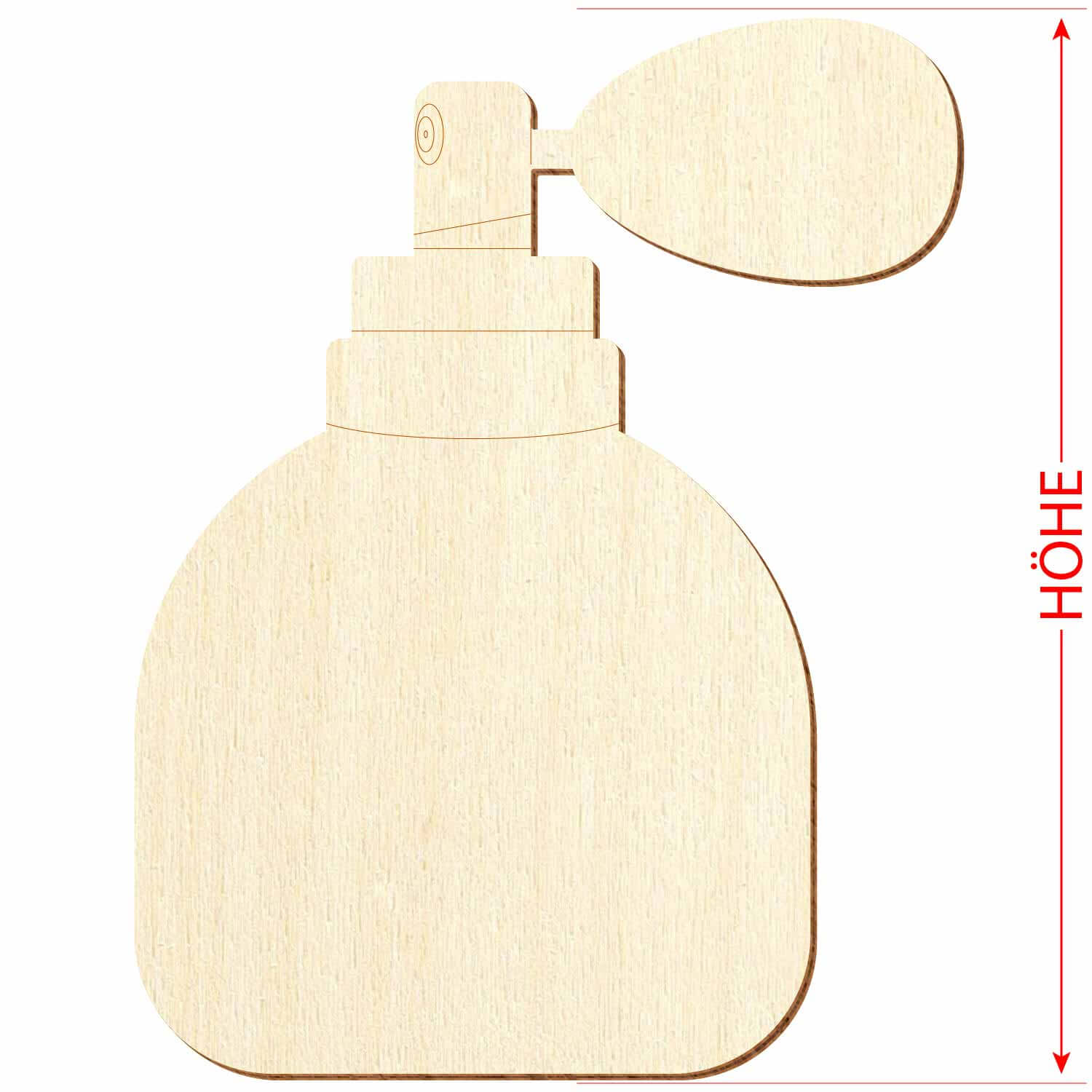 Holz Flacon - Deko Basteln 3-50cm Größe