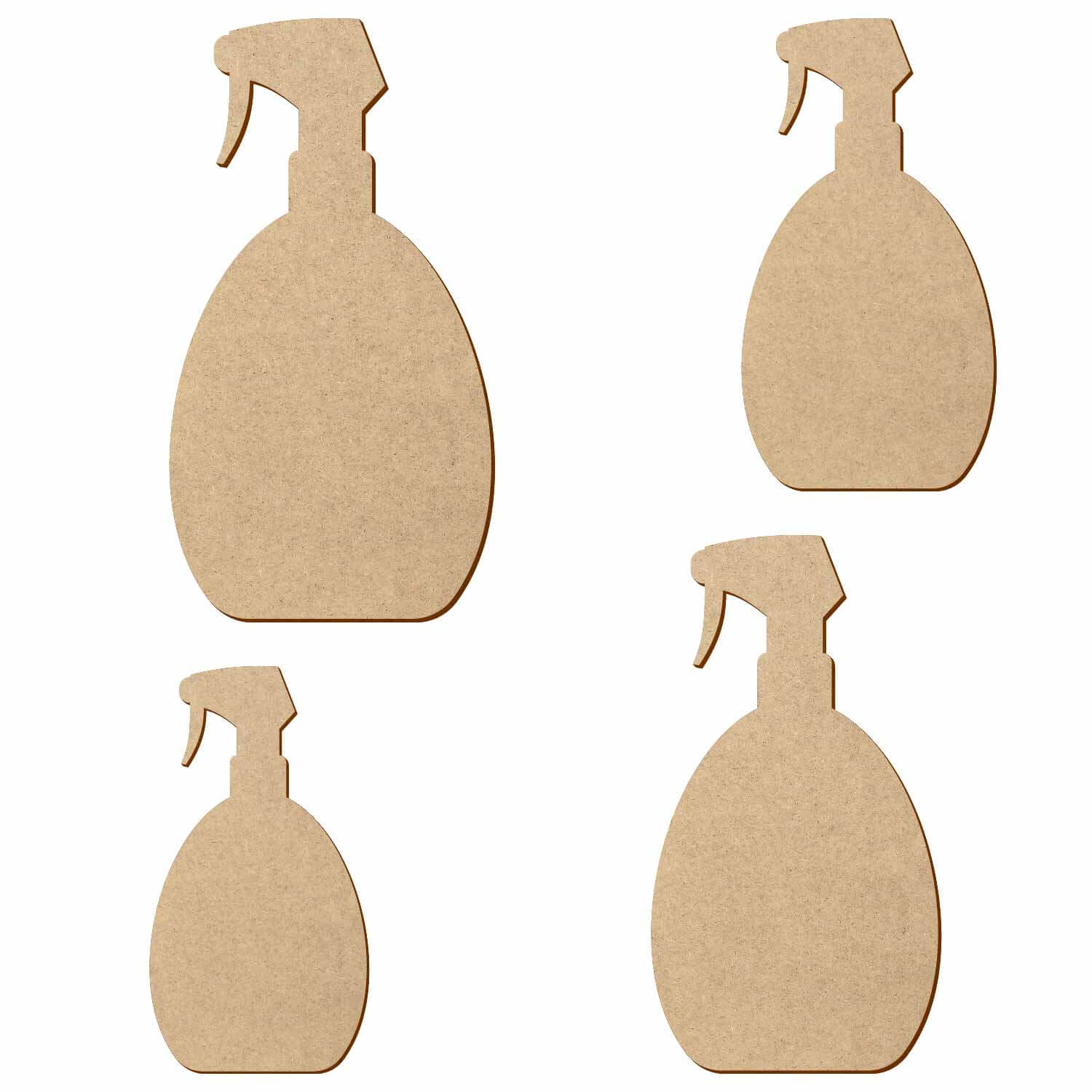 MDF Sprühflasche- 3-50 cm Deko Basteln Gruppenbild