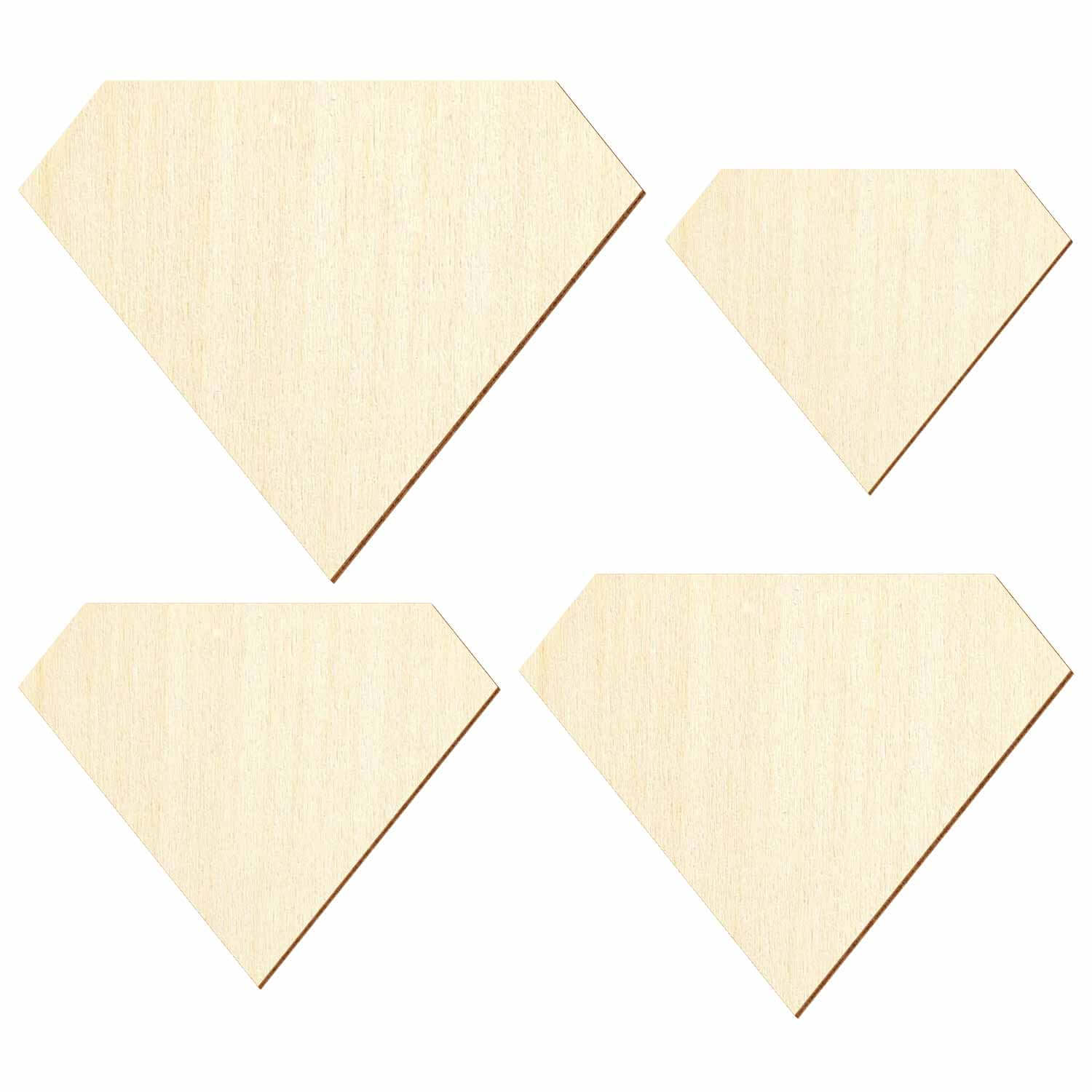 Holz Diamant - Zuschnitt 3-50cm Deko Basteln Gruppenbild