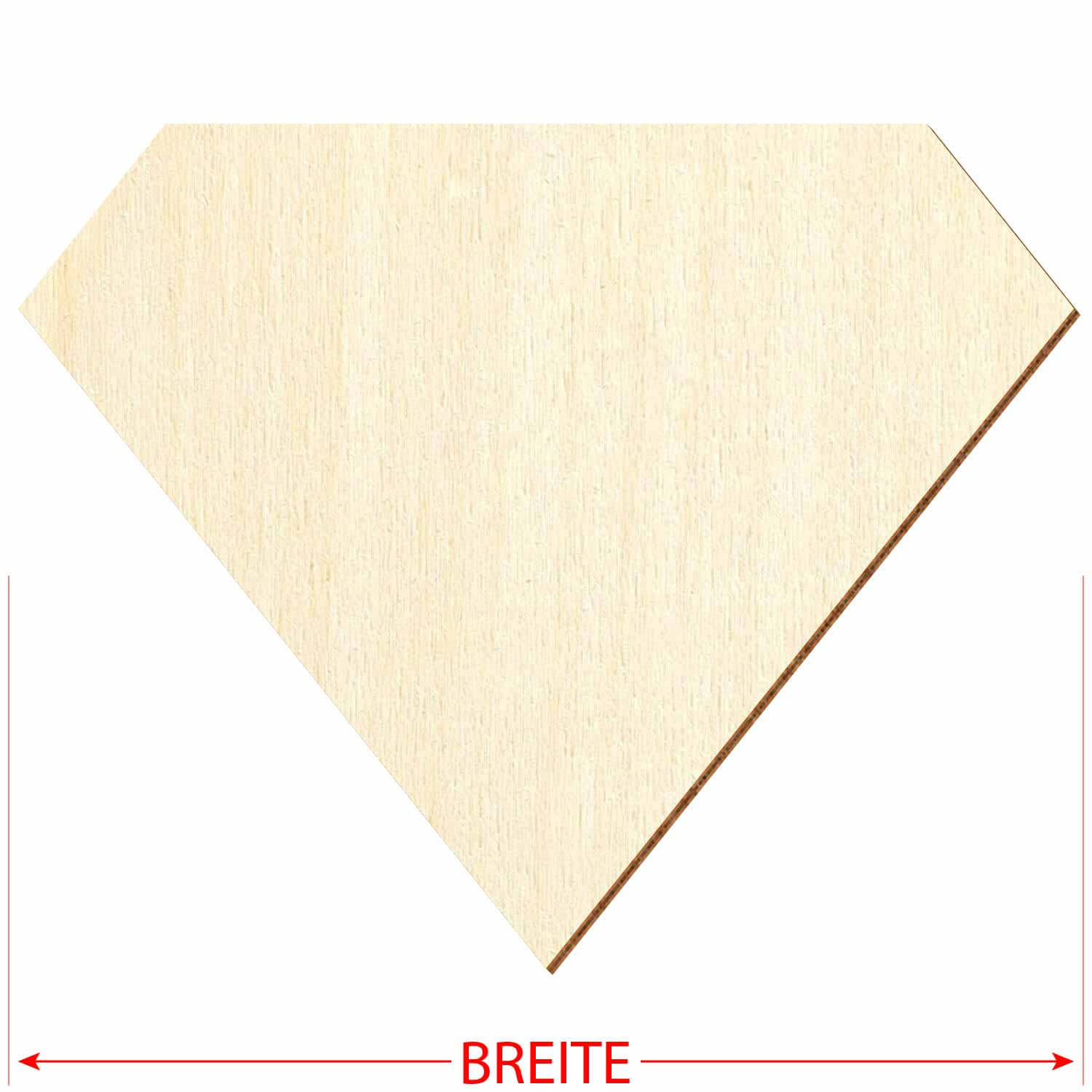 Holz Diamant - Zuschnitt 3-50cm Deko Basteln Größe