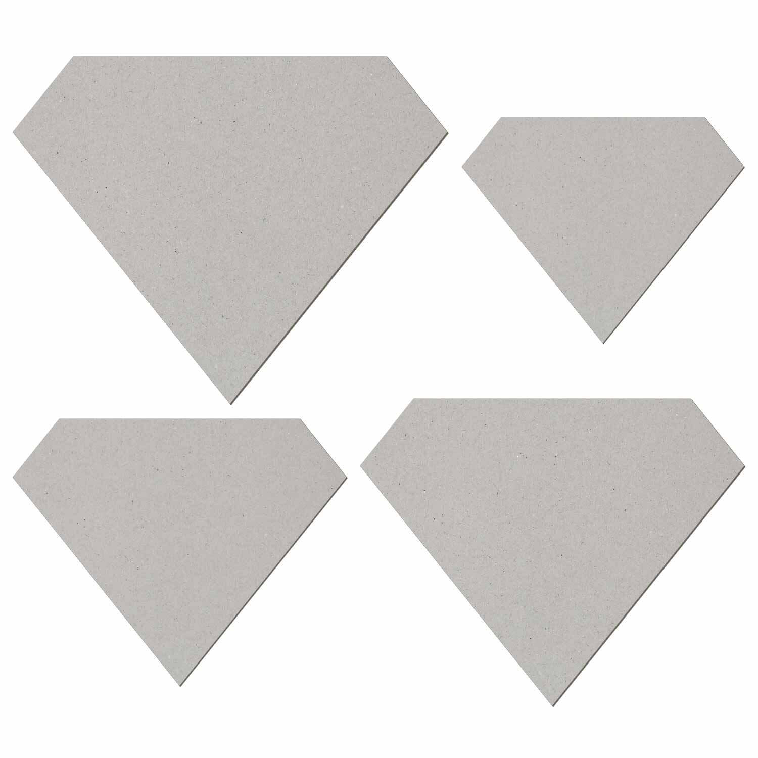 Pappe Diamant- Zuschnitt 3-50cm Deko Basteln Gruppenbild