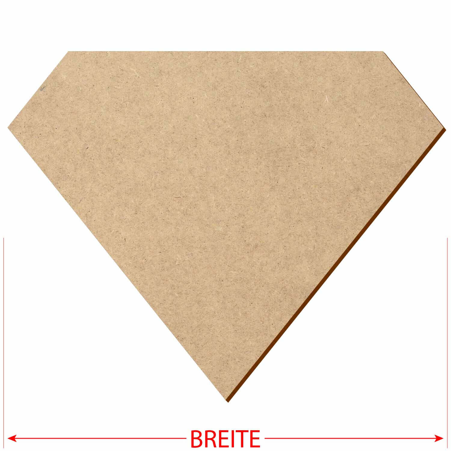 MDF Diamant- Zuschnitt 3-50cm Deko Basteln Größe