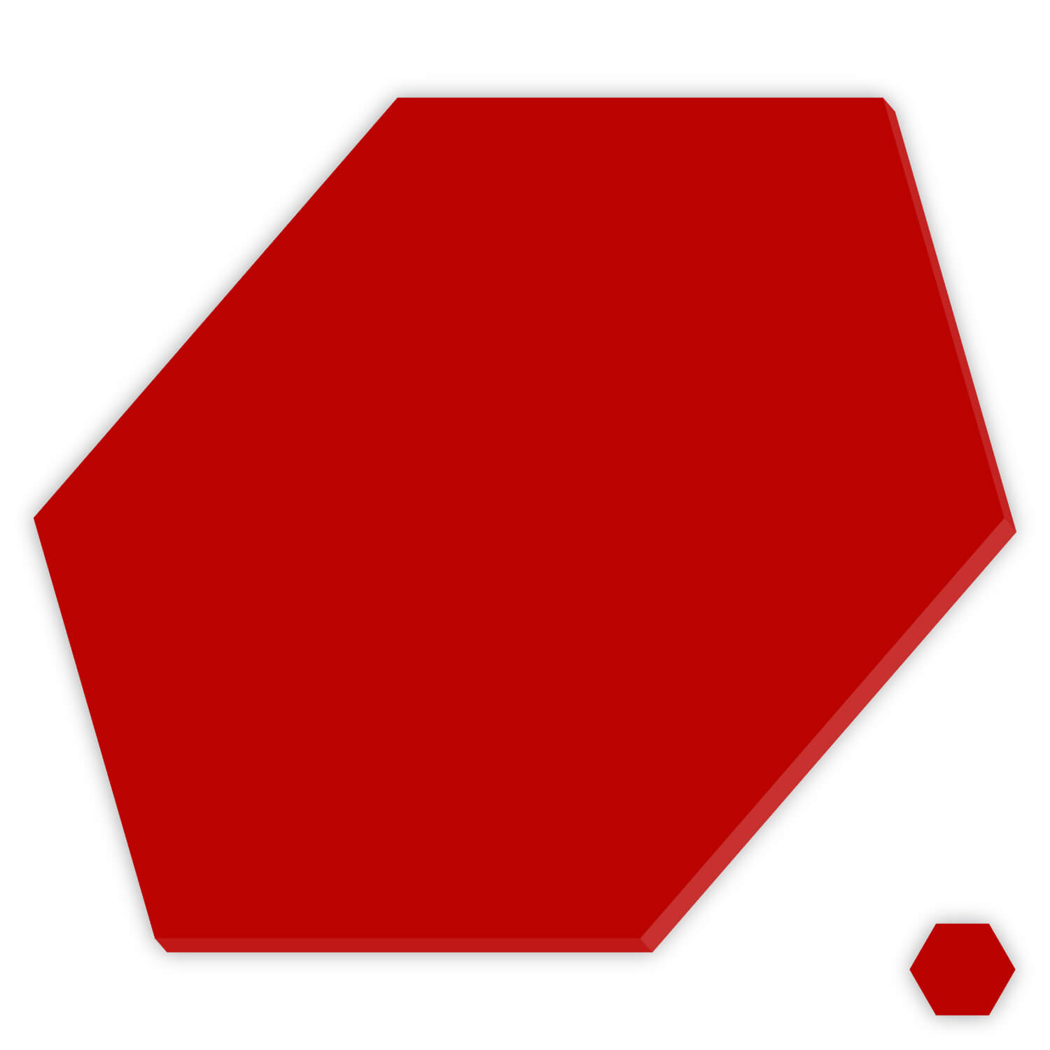 Plexiglas® Zuschnitt - Hexagon/Sechseck Rot - Basteln Deko 3-50cm