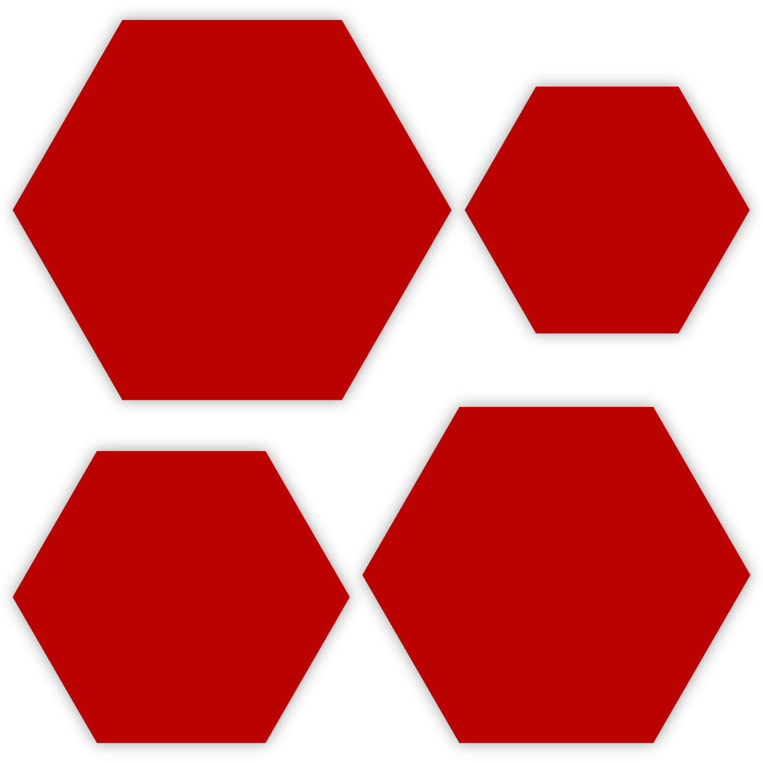 Plexiglas® Zuschnitt - Hexagon/Sechseck Rot - Basteln Deko 3-50cm Gruppenbild