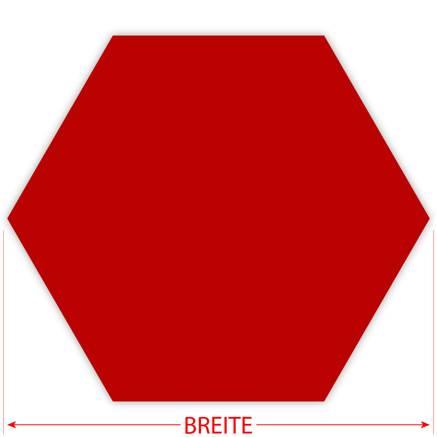 Plexiglas® Zuschnitt - Hexagon/Sechseck Rot - Basteln Deko 3-50cm Größe