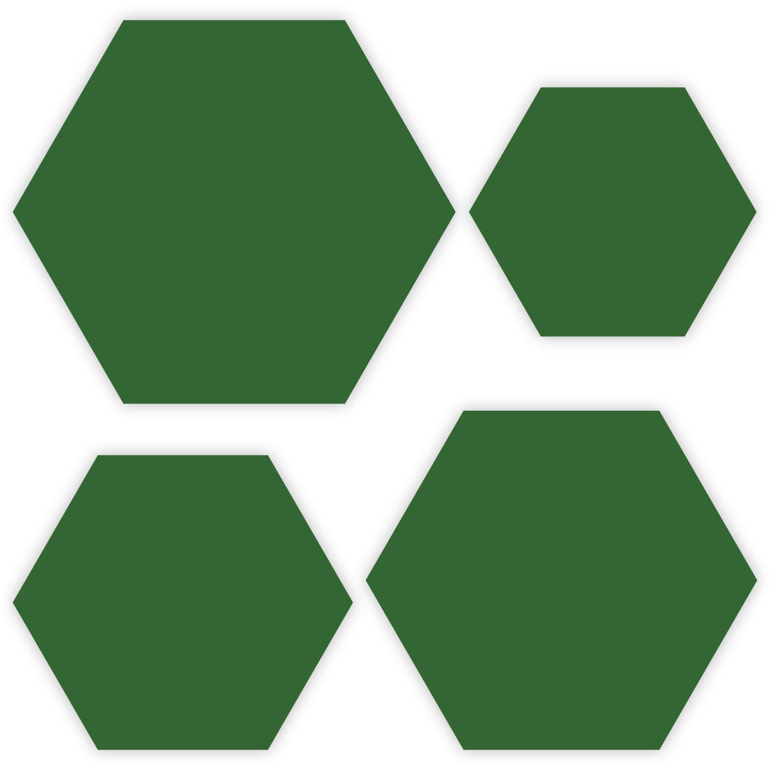 Plexiglas® Zuschnitt - Hexagon/Sechseck Dunkelgrün - Basteln Deko 3-50cm Gruppenbild