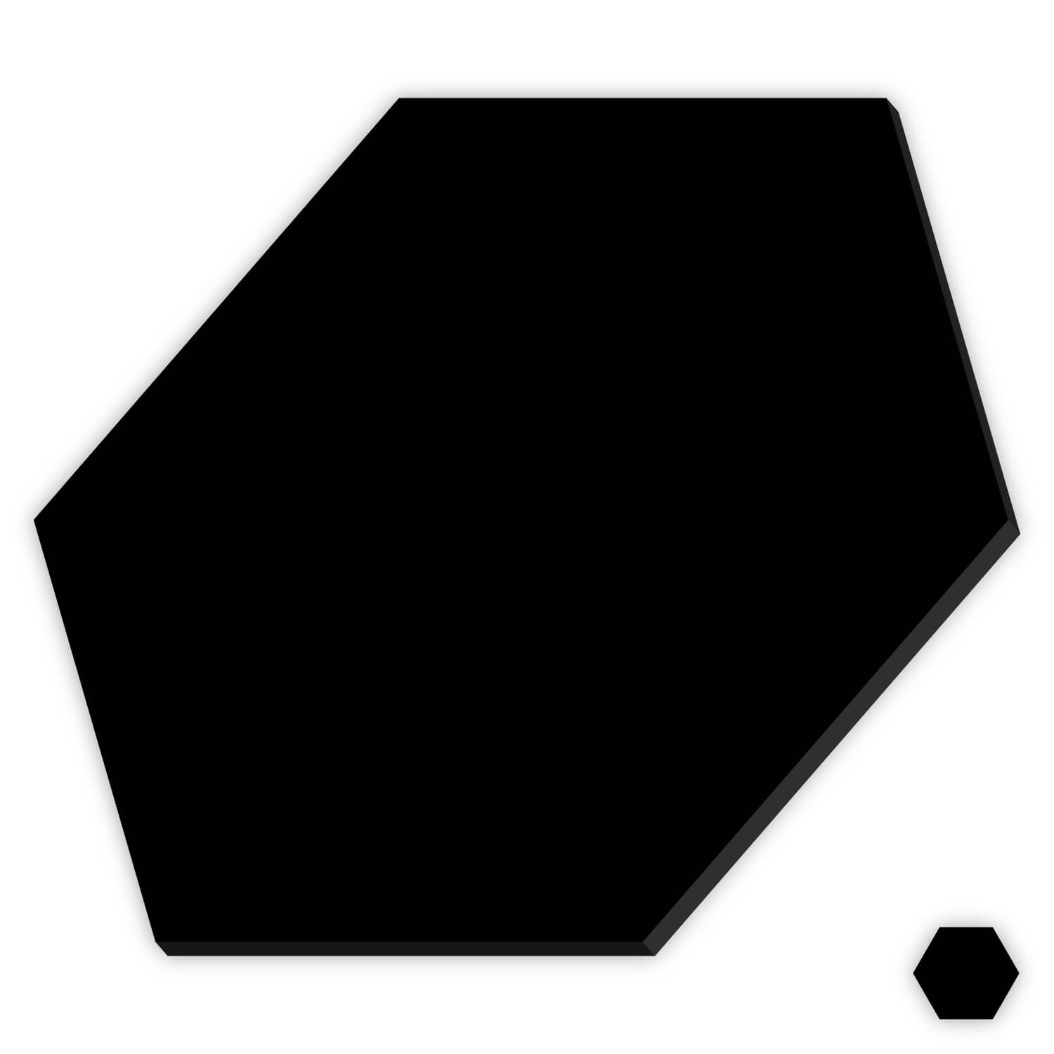 Plexiglas® Zuschnitt - Hexagon/Sechseck Schwarz - Basteln Deko 3-50cm