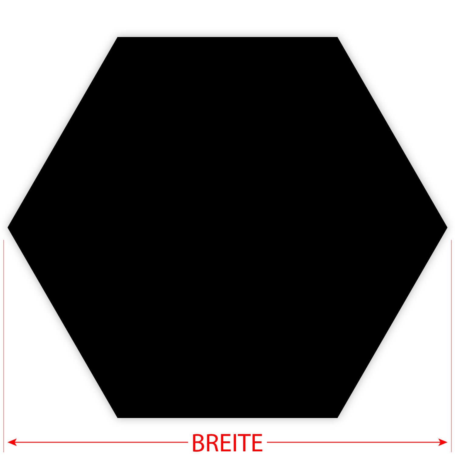 Plexiglas® Zuschnitt - Hexagon/Sechseck Schwarz - Basteln Deko 3-50cm Größe