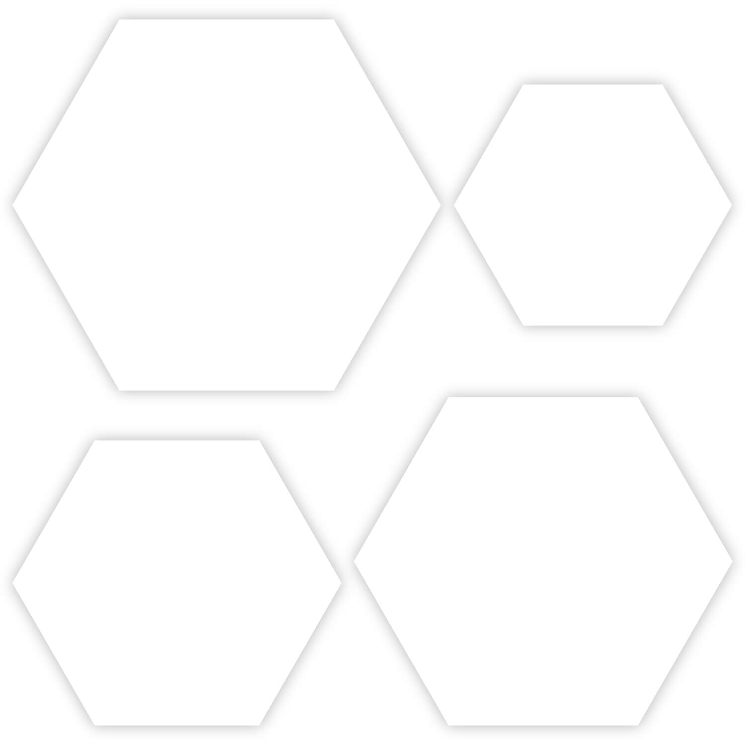 Plexiglas® Zuschnitt - Hexagon/Sechseck Weiß - Basteln Deko 3-50cm Gruppenbild