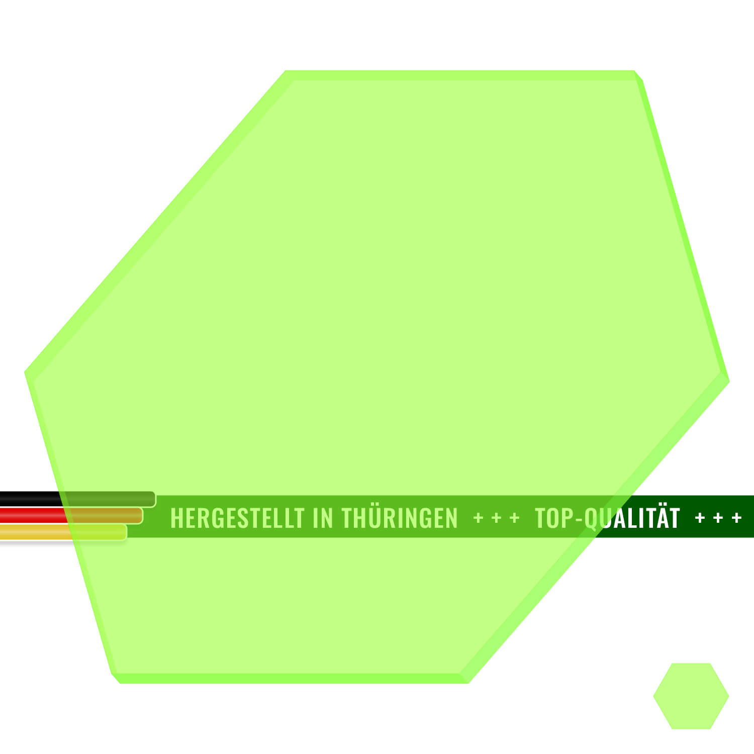 PLEXIGLAS® Zuschnitt 3-50cm - Hexagon/Sechseck Neongrün transparent