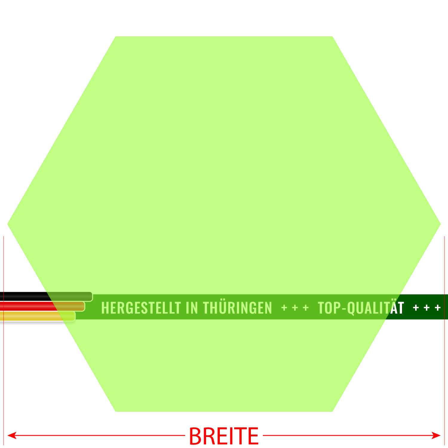 PLEXIGLAS® Zuschnitt 3-50cm - Hexagon/Sechseck Neongrün transparent Größe