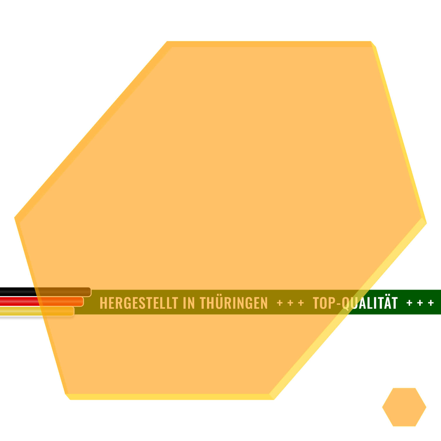 Plexiglas® Zuschnitt - Hexagon/Sechseck Neonorange transparent - Basteln Deko 3-50cm