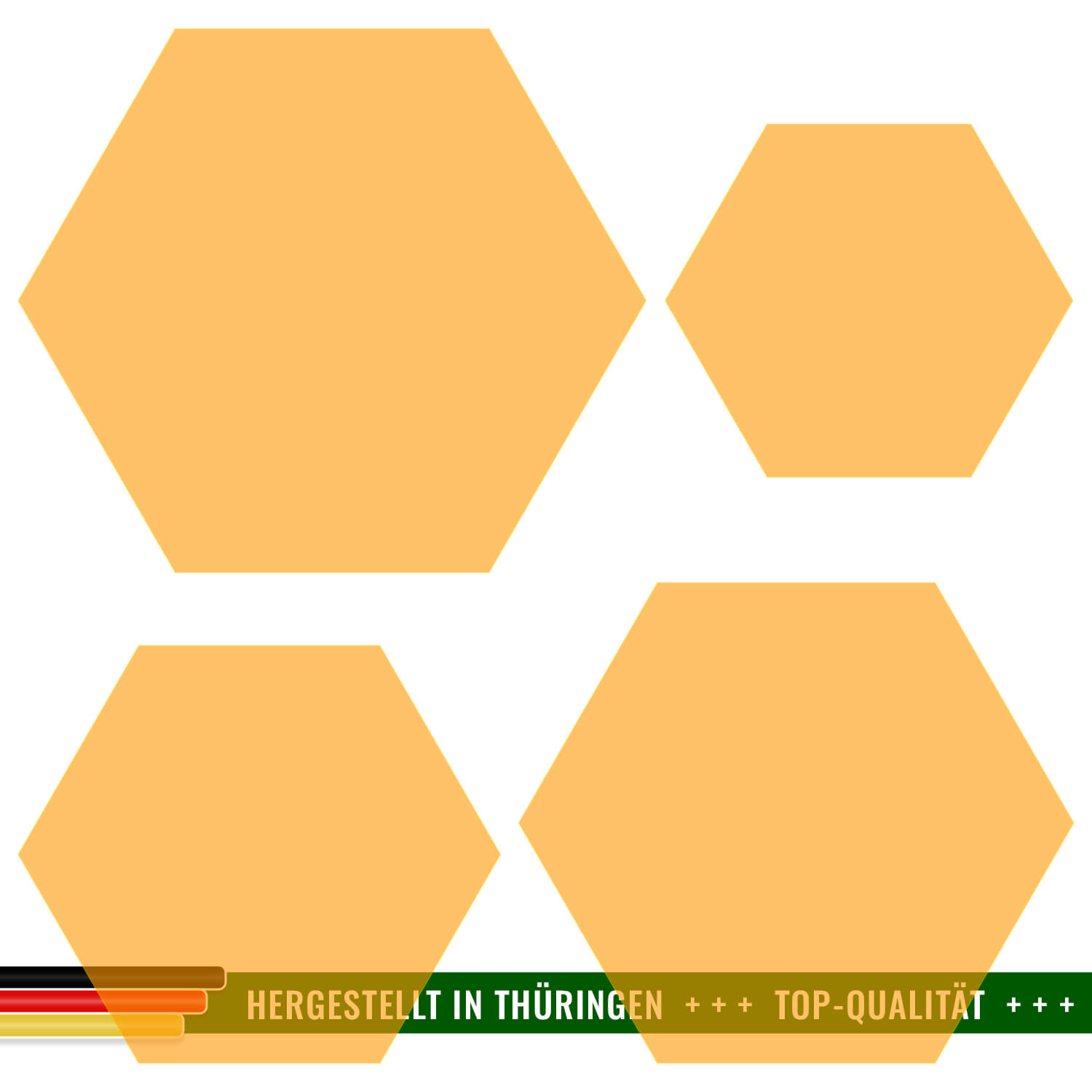 Plexiglas® Zuschnitt - Hexagon/Sechseck Neonorange transparent - Basteln Deko 3-50cm Gruppenbild