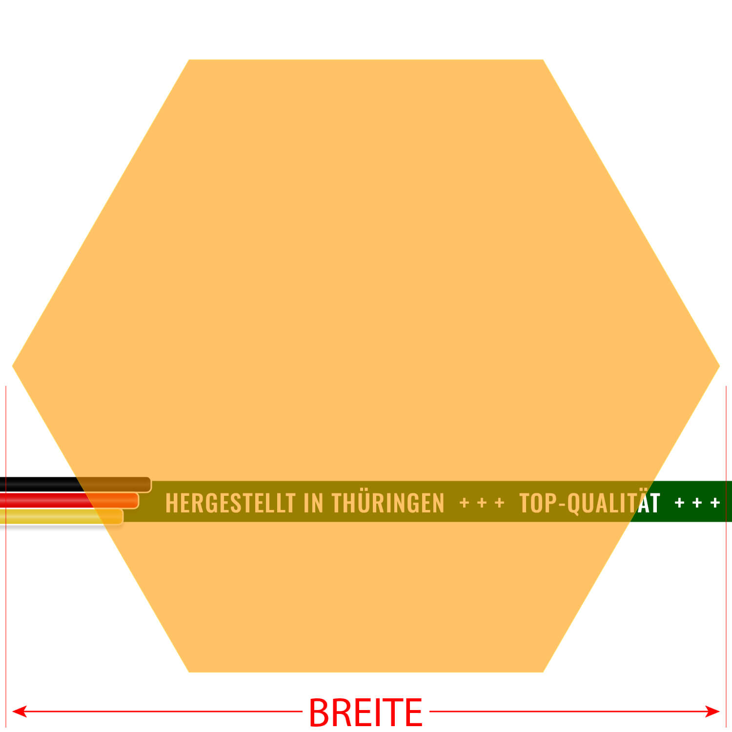Plexiglas® Zuschnitt - Hexagon/Sechseck Neonorange transparent - Basteln Deko 3-50cm Größe
