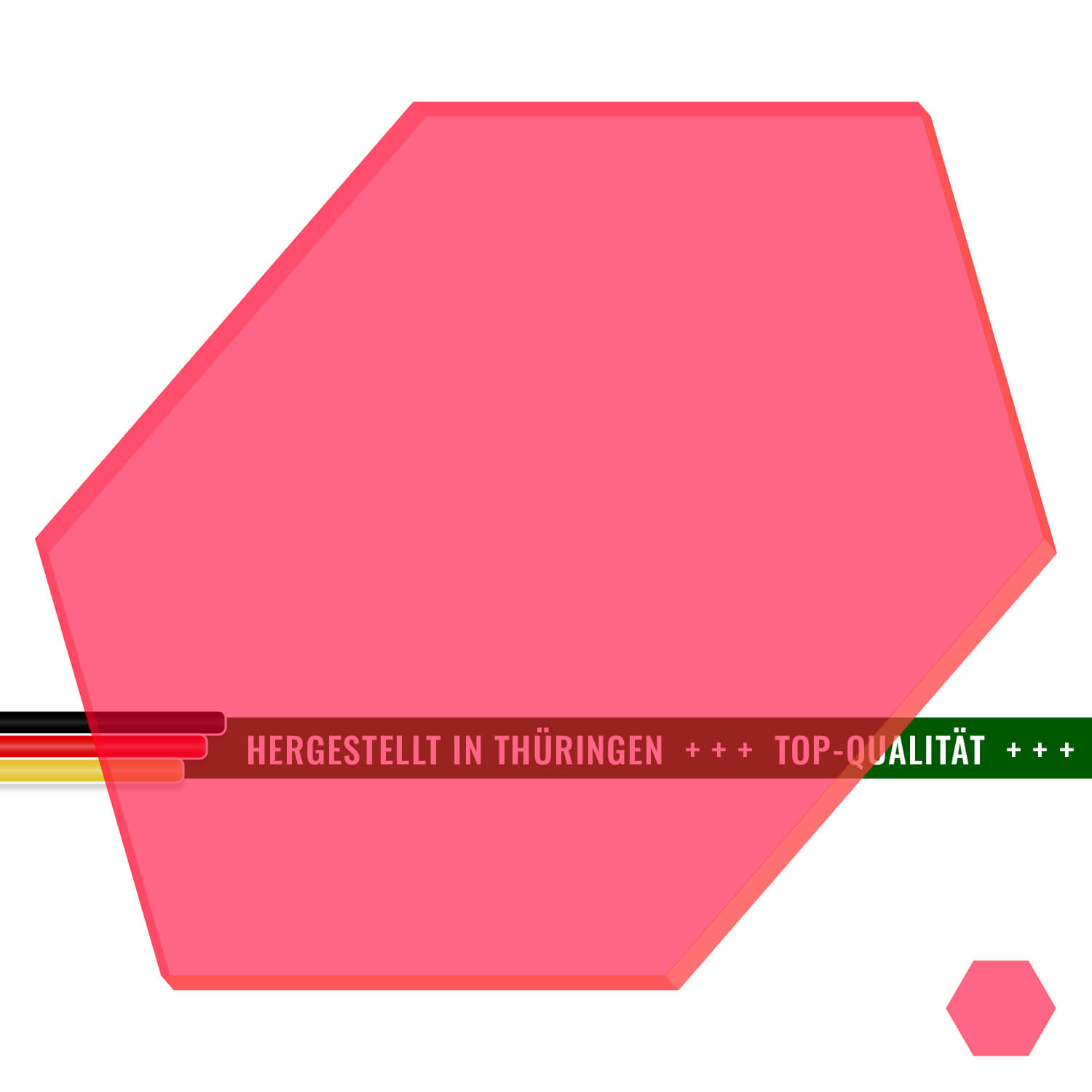 Plexiglas® Zuschnitt - Hexagon/Sechseck Neonrot transparent - Basteln Deko 3-50cm